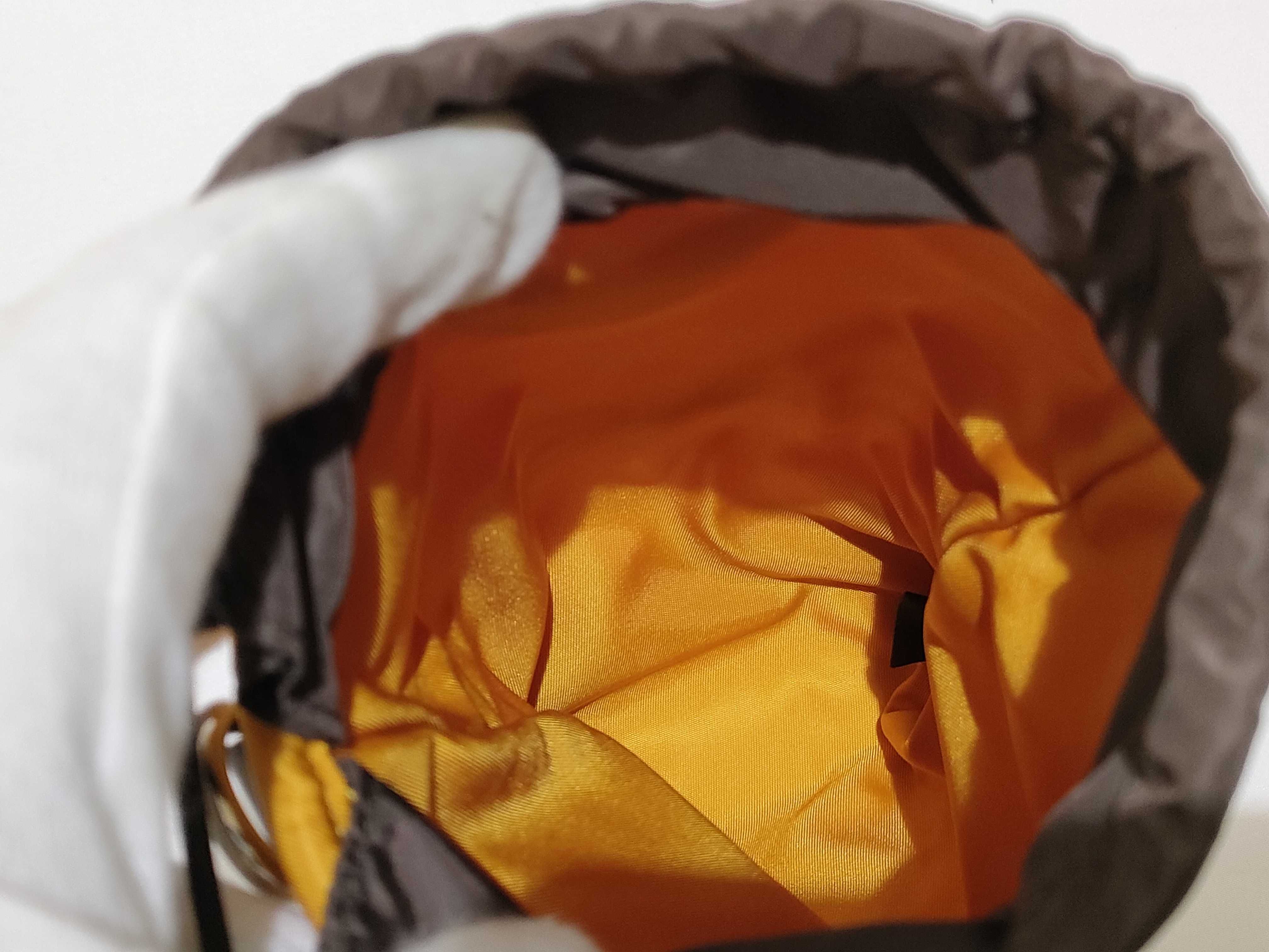 Nylon Drawstring Shoulder Pouch, Orange, Boxed Shoulder Bag — view 7