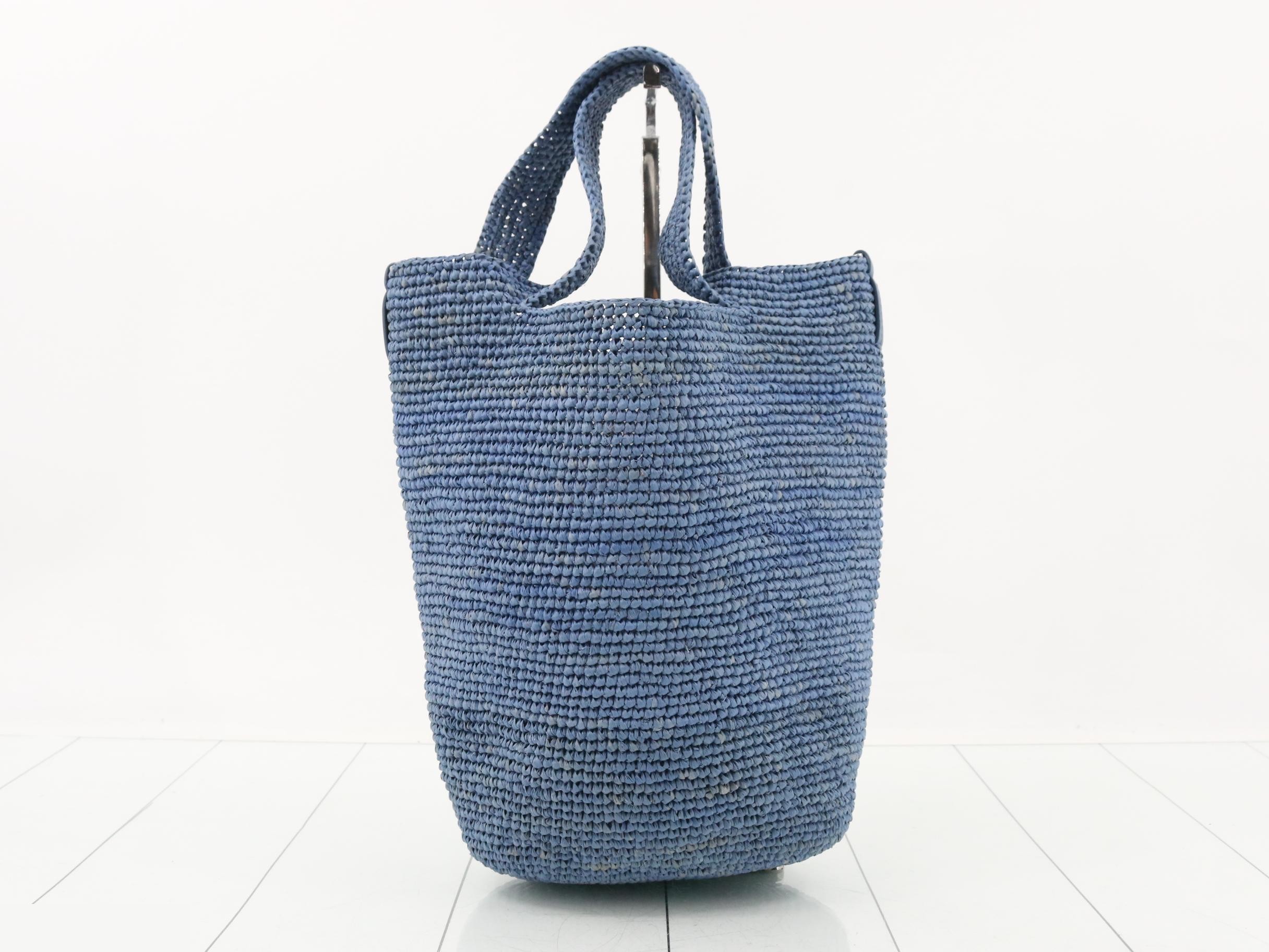 Slit bag, raffia/calf leather handbag — view 2