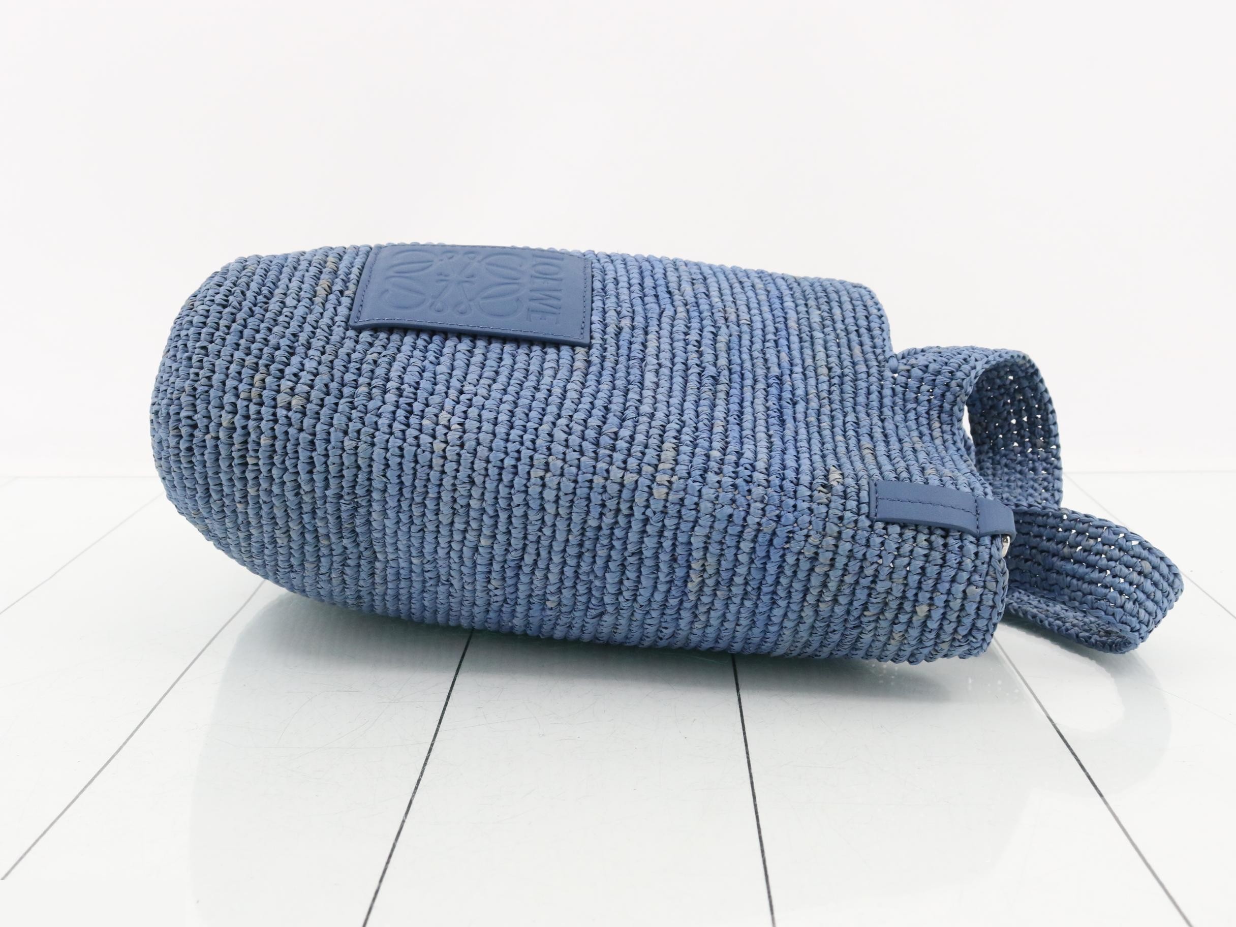 Slit bag, raffia/calf leather handbag — view 3