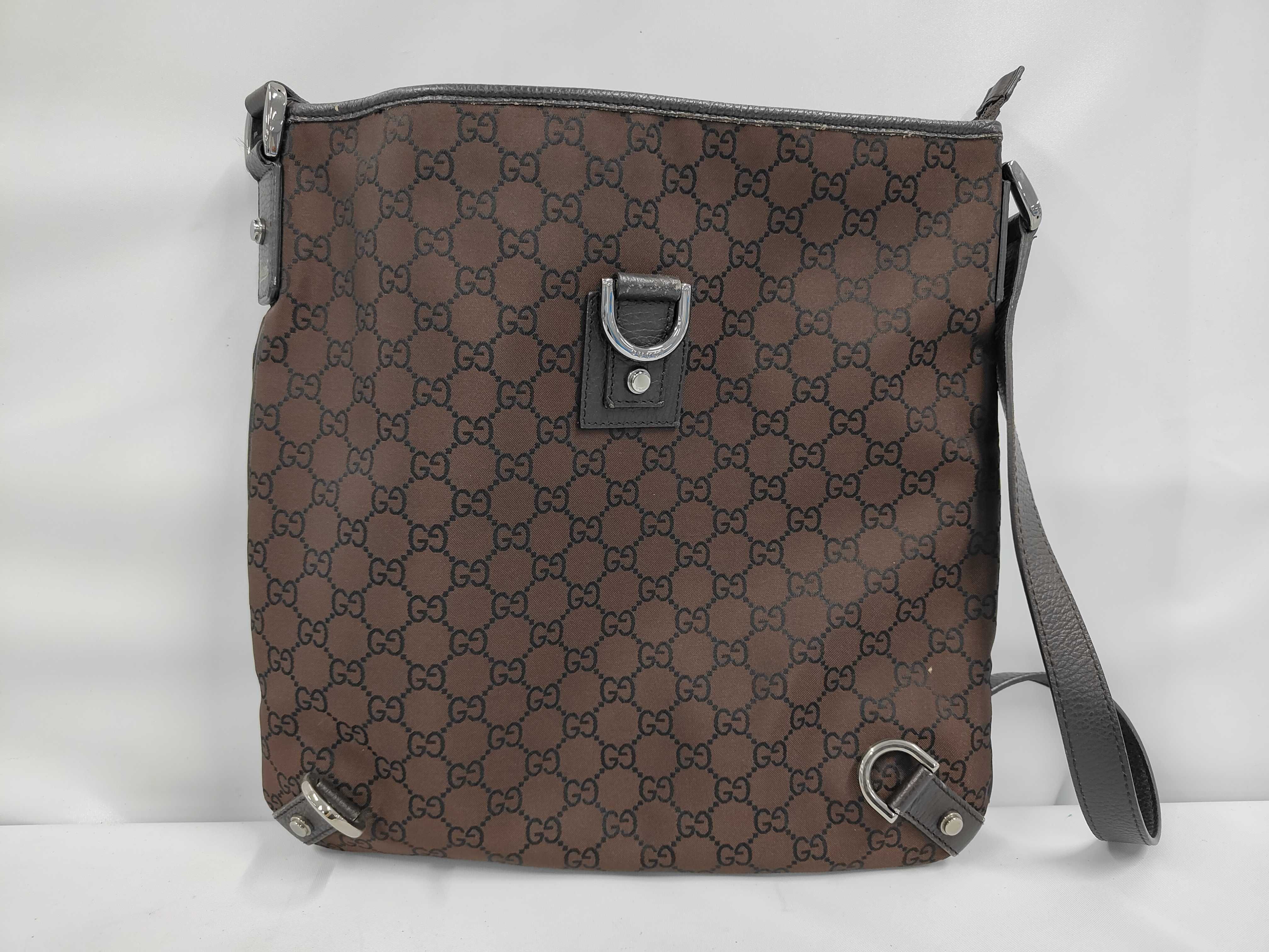 268642GG Nylon Abbey Shoulder Bag Brown Shoulder Bag