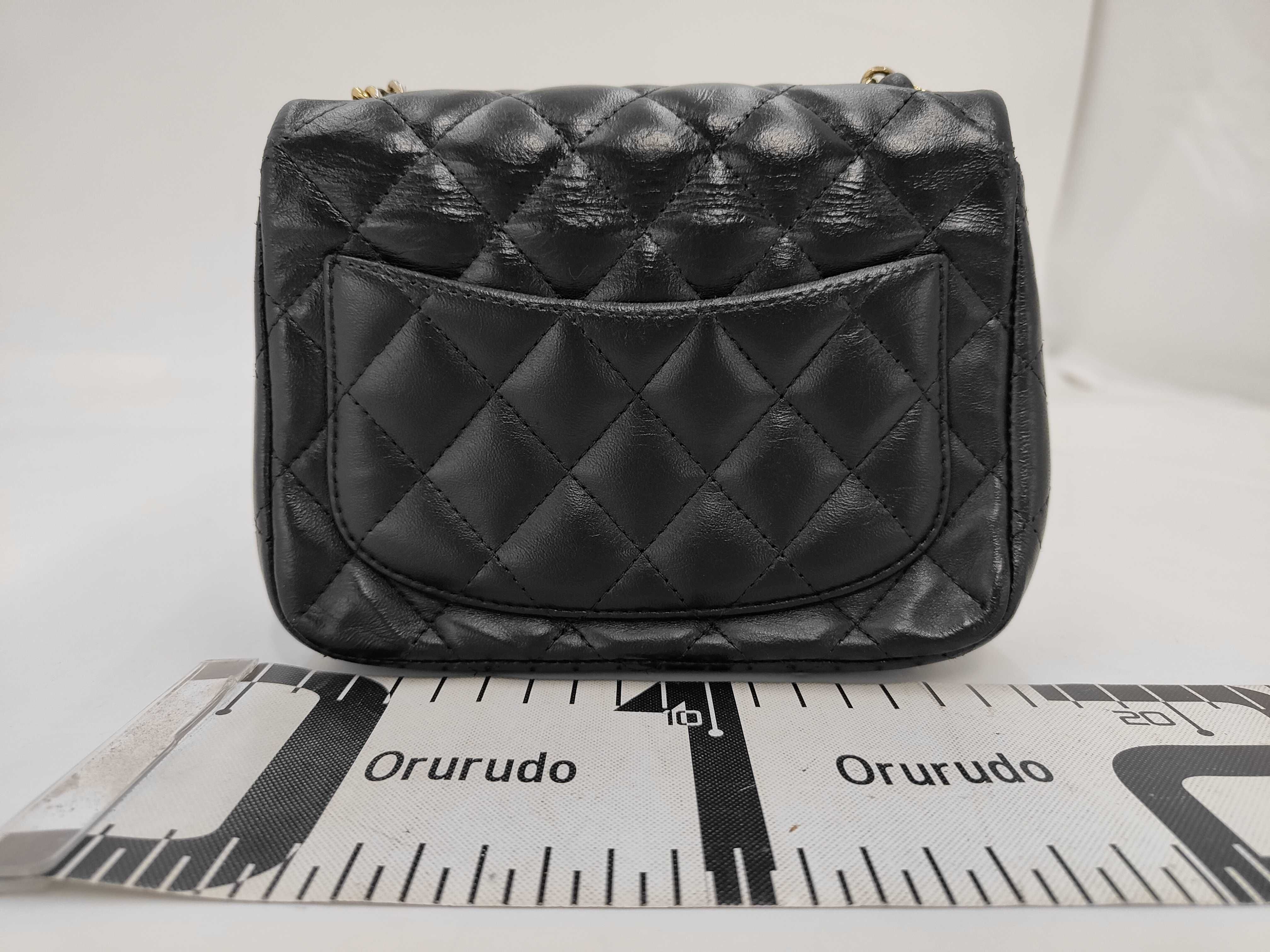 Matelassé 17 Mini Lambskin Gold Hardware Chain Shoulder Bag, Serial Number 25, Black Shoulder Bag — view 2