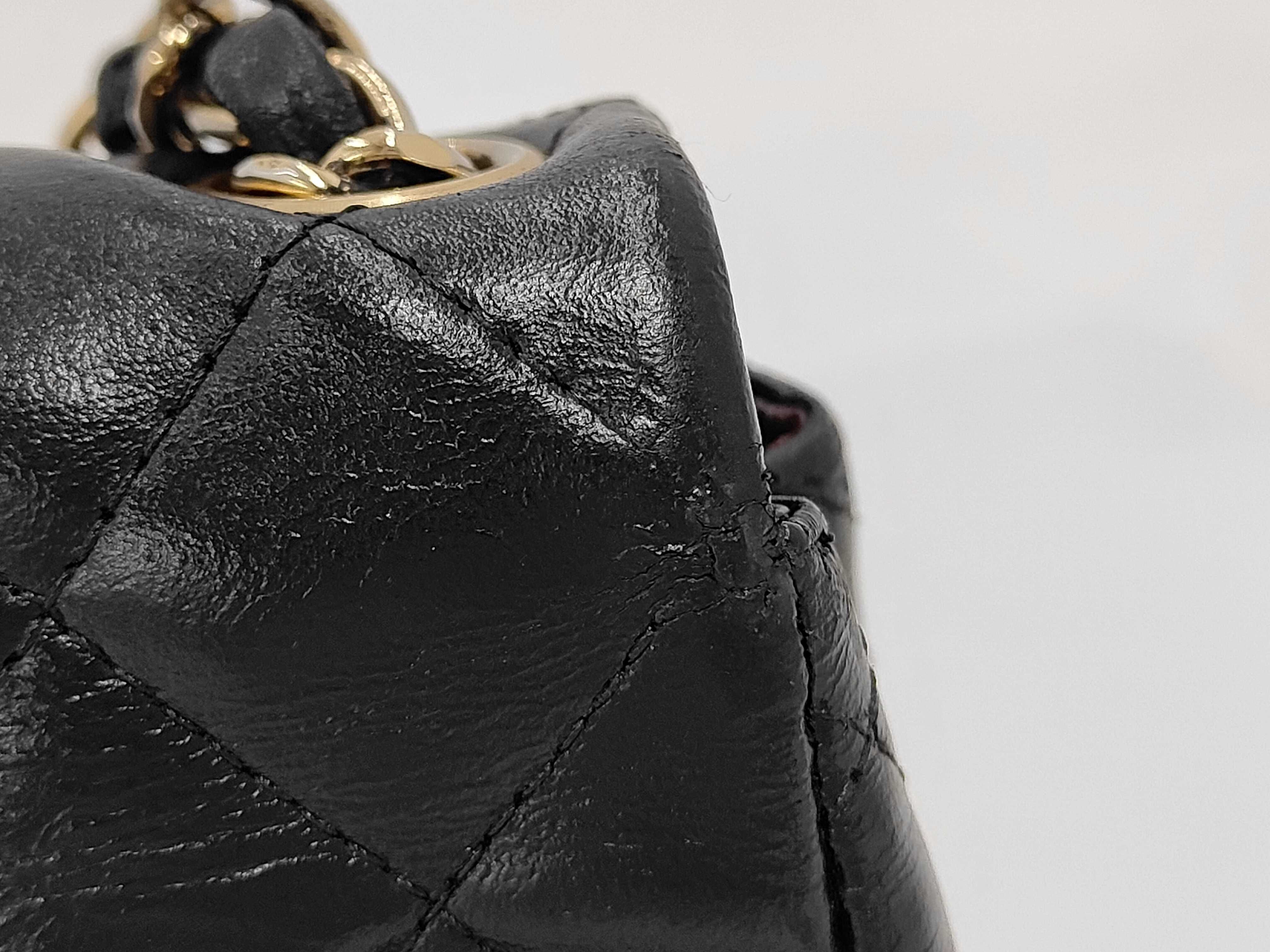 Matelassé 17 Mini Lambskin Gold Hardware Chain Shoulder Bag, Serial Number 25, Black Shoulder Bag — view 3