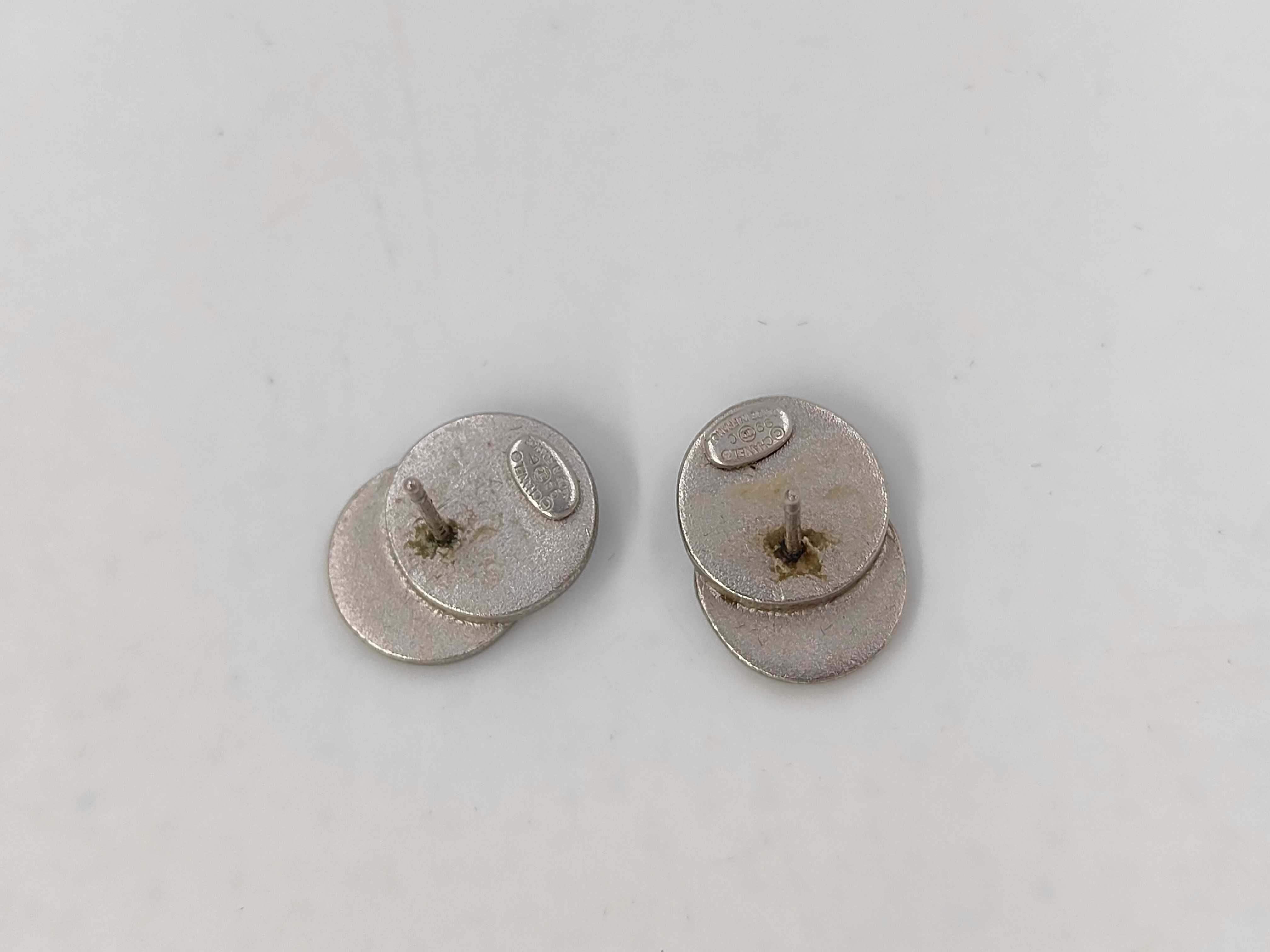 double circle silver earrings — view 2