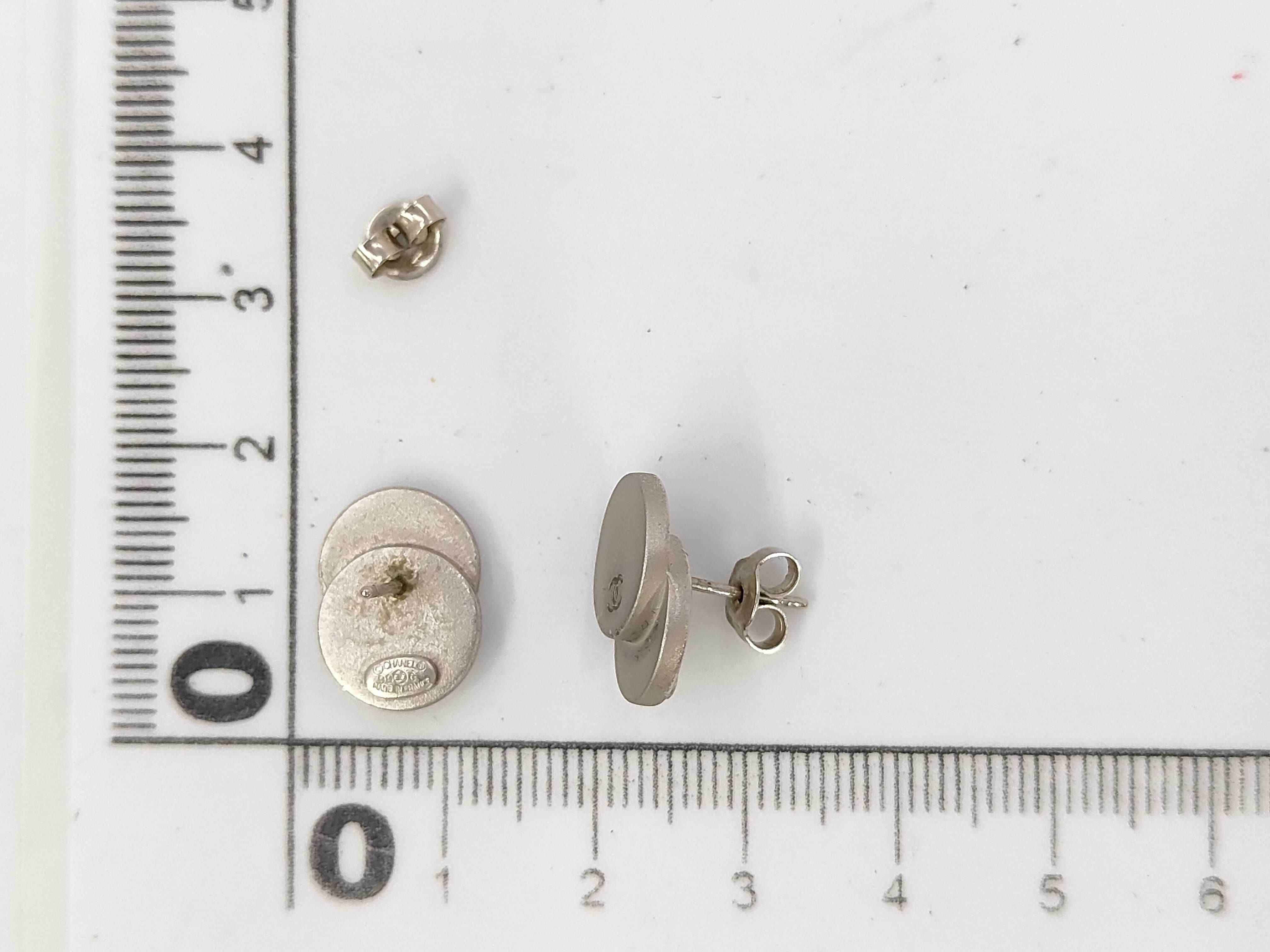 double circle silver earrings — view 6