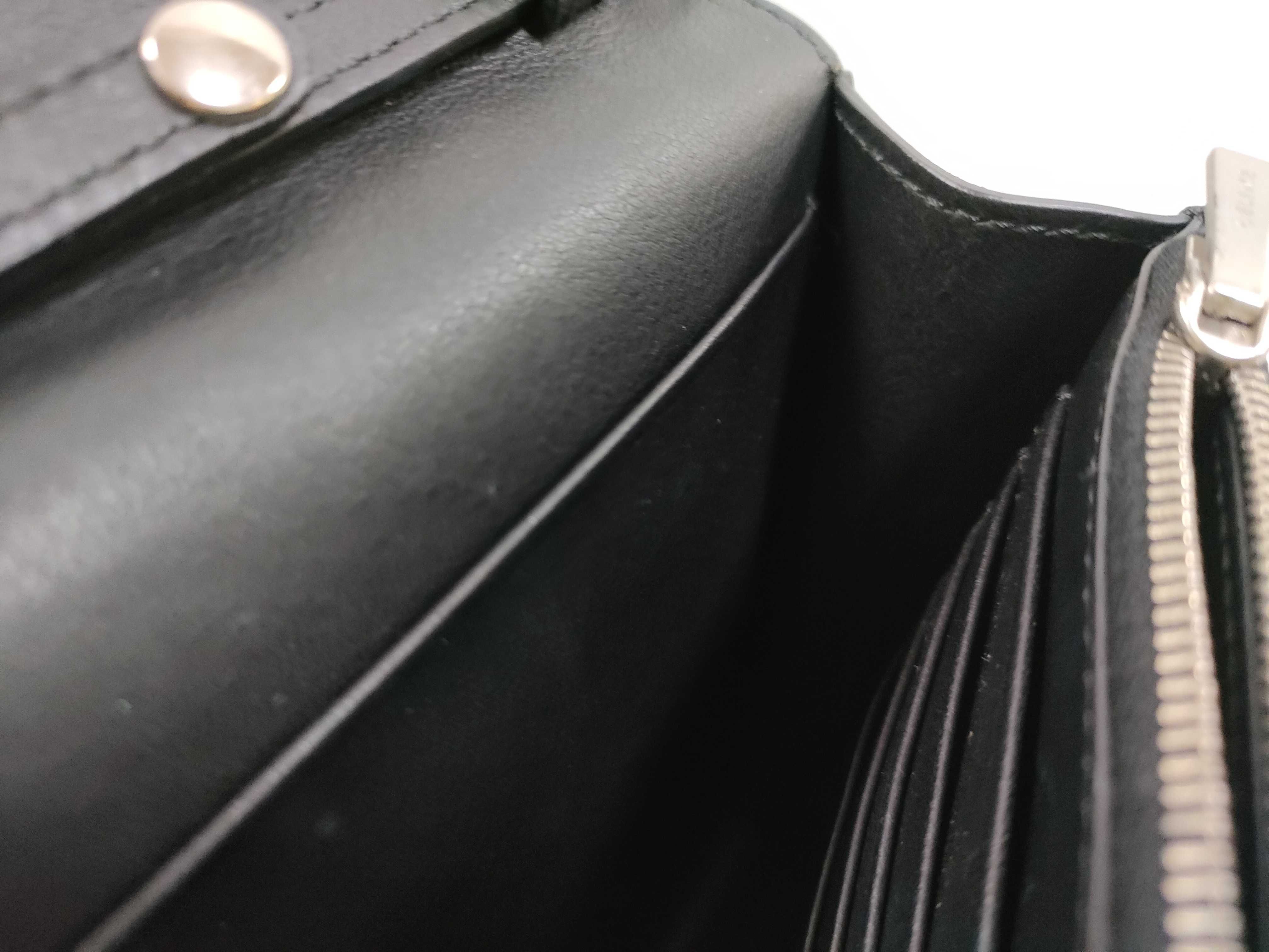 Frame Evening Leather Chain Shoulder Bag Black x White Shoulder Bag — view 11