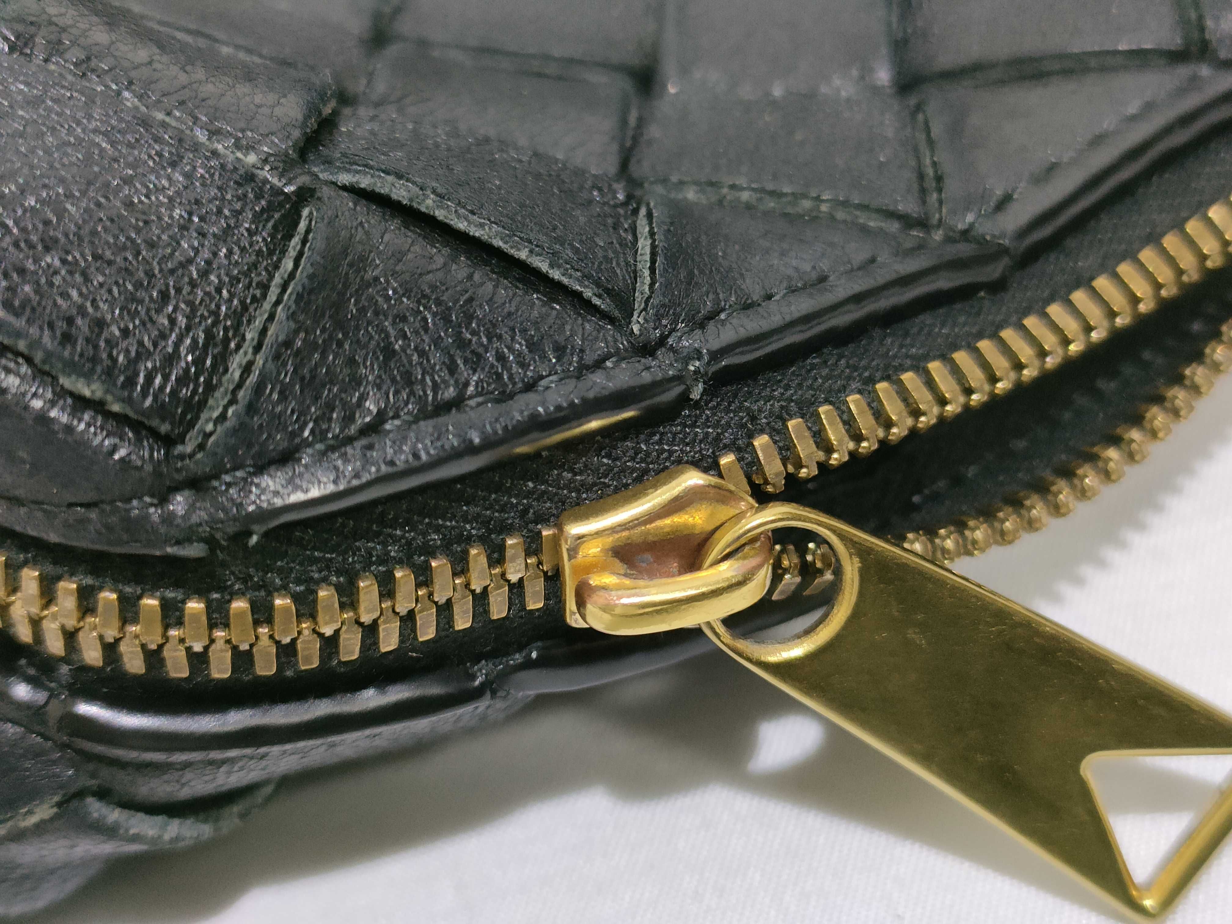 Intrecciato Leather Shoulder Bag, Black — view 12