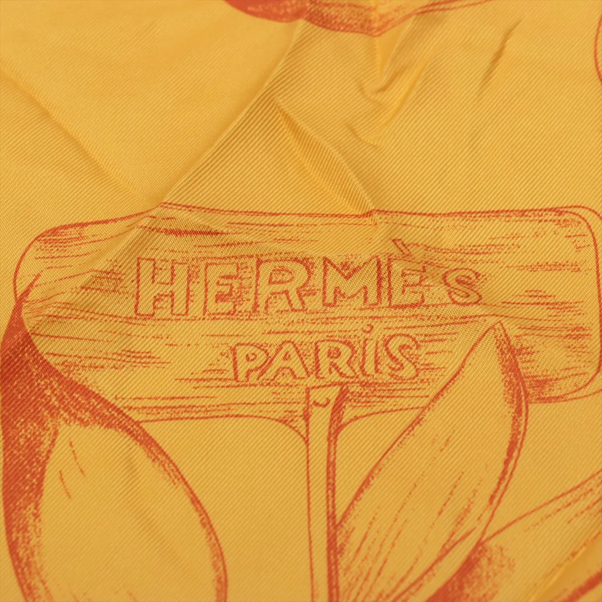 Carre 90 Scarf Silk Yellow Thread Folding — view 6