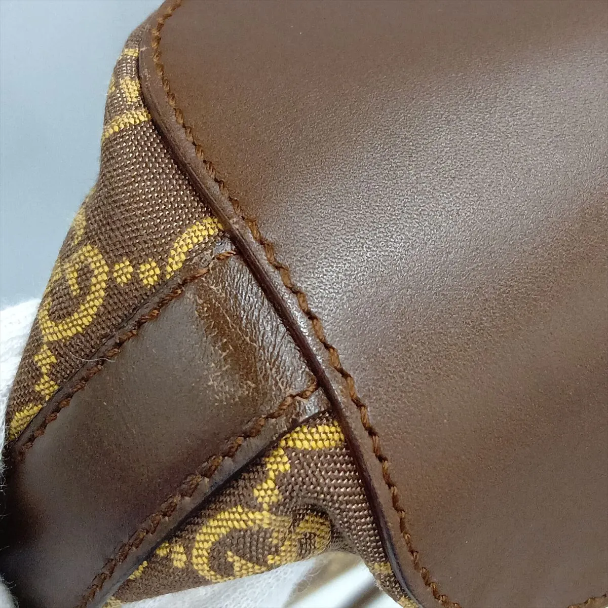 GG Canvas x Leather Shoulder Bag Brown — view 12