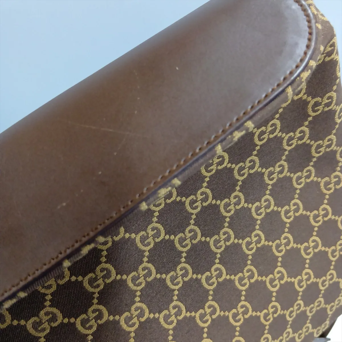 GG Canvas x Leather Shoulder Bag Brown — view 13
