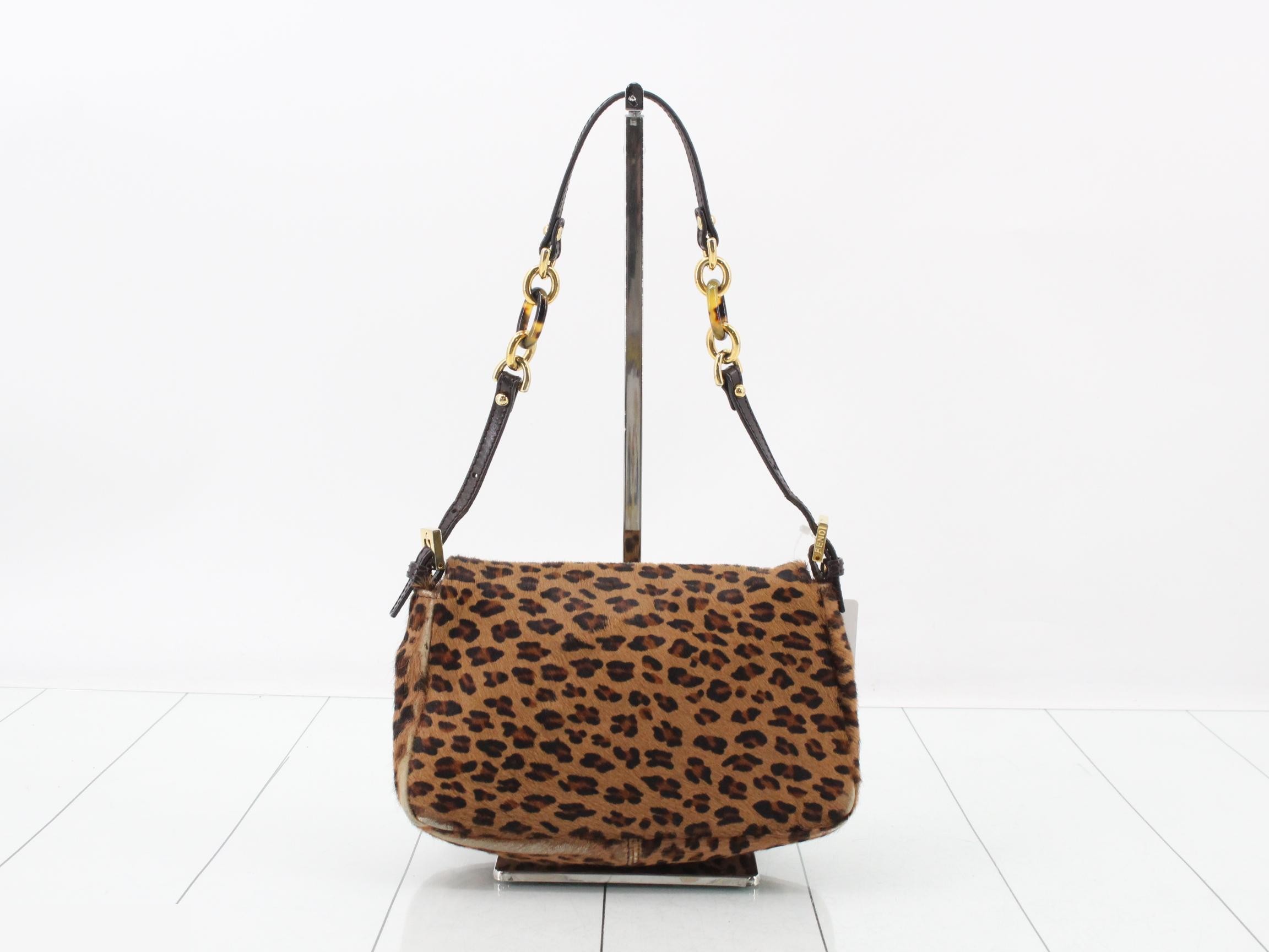 Mamma Baguette Calf Hair Leopard Print One-Shoulder Bag — view 2