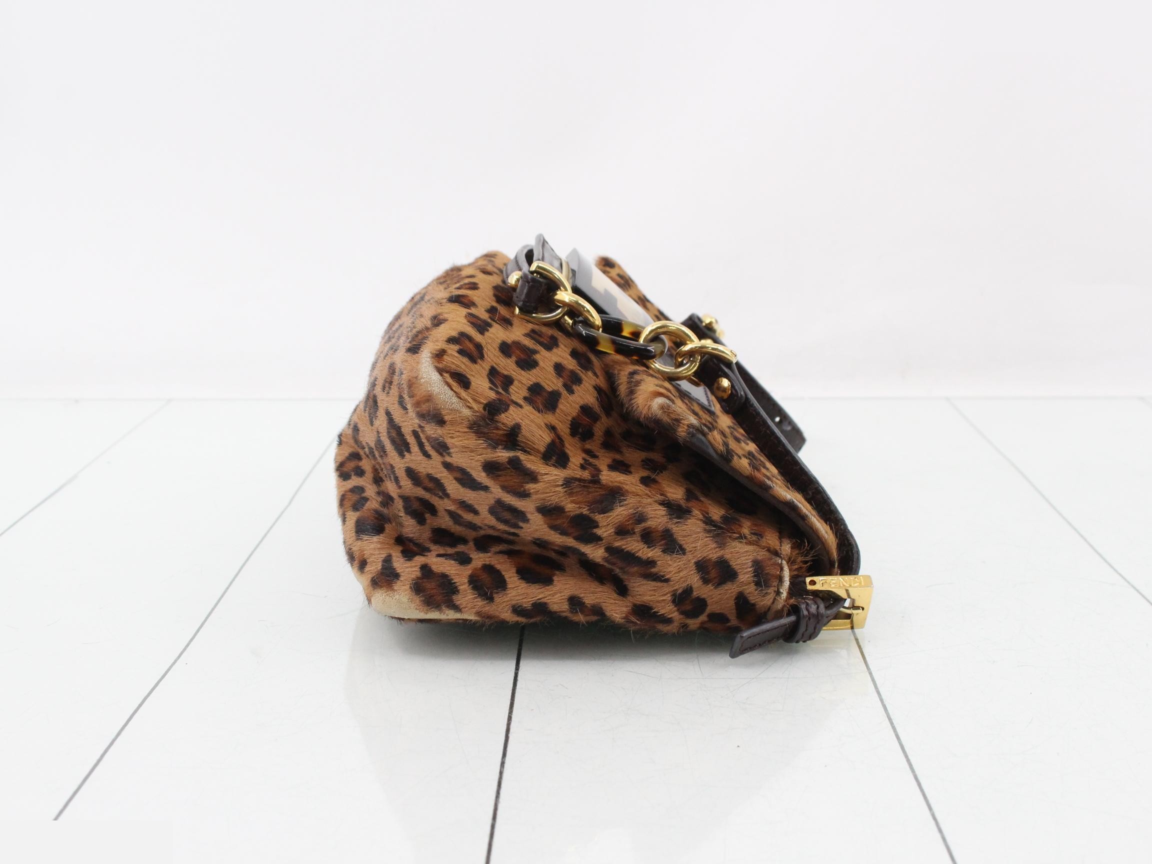 Mamma Baguette Calf Hair Leopard Print One-Shoulder Bag — view 3