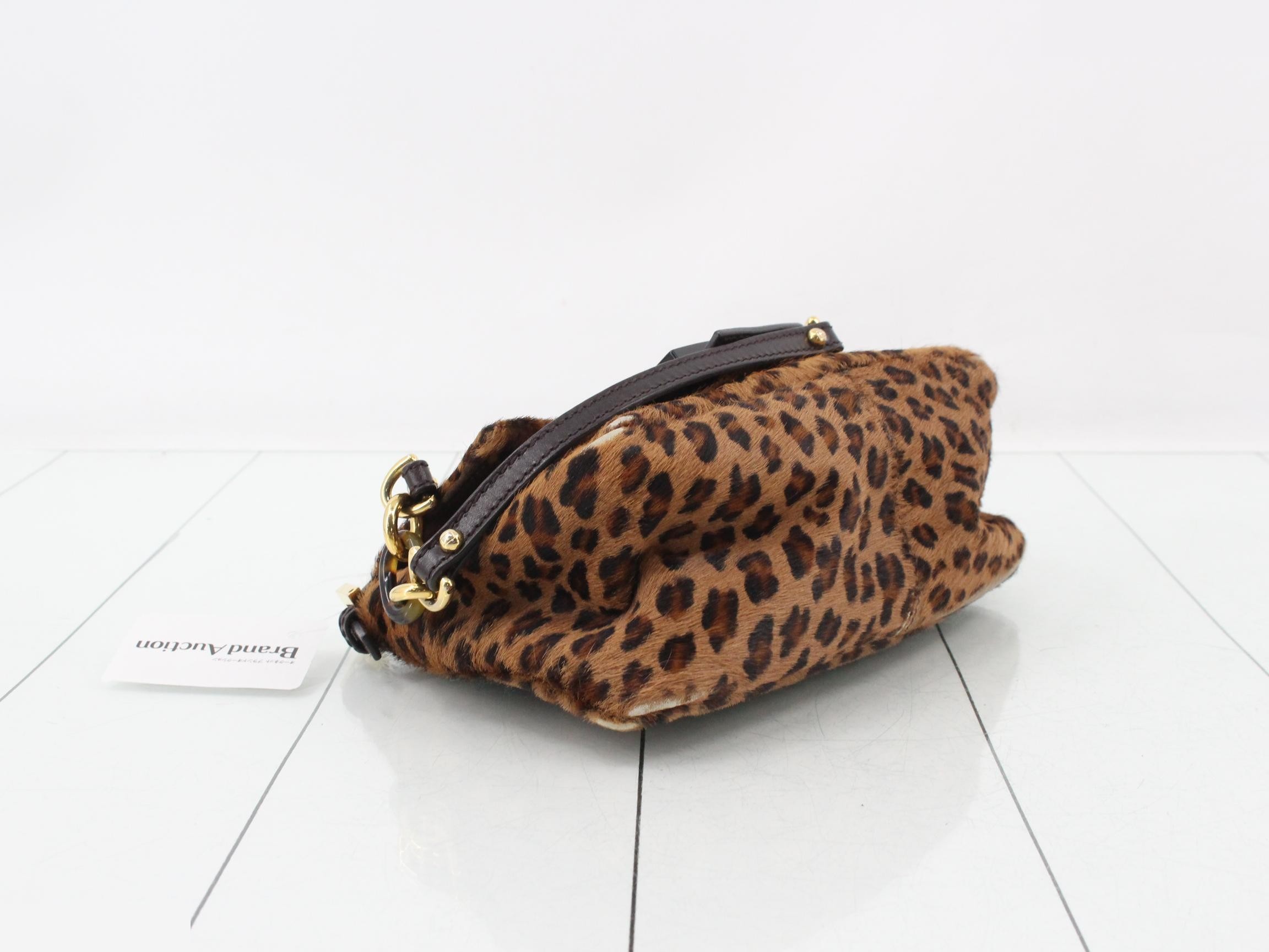 Mamma Baguette Calf Hair Leopard Print One-Shoulder Bag — view 5