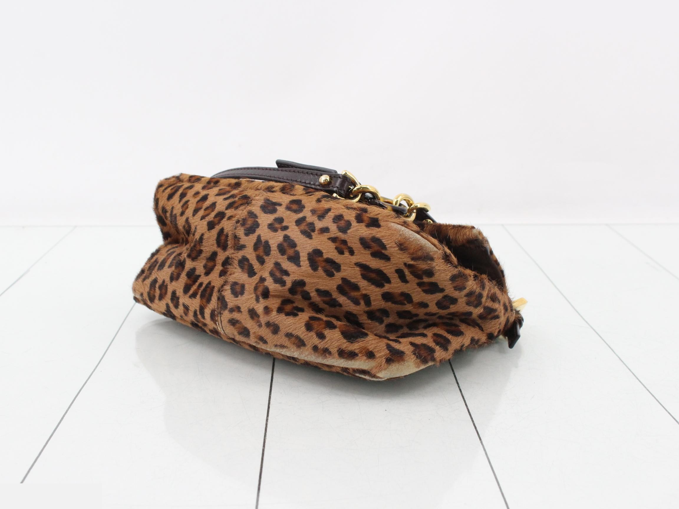 Mamma Baguette Calf Hair Leopard Print One-Shoulder Bag — view 6