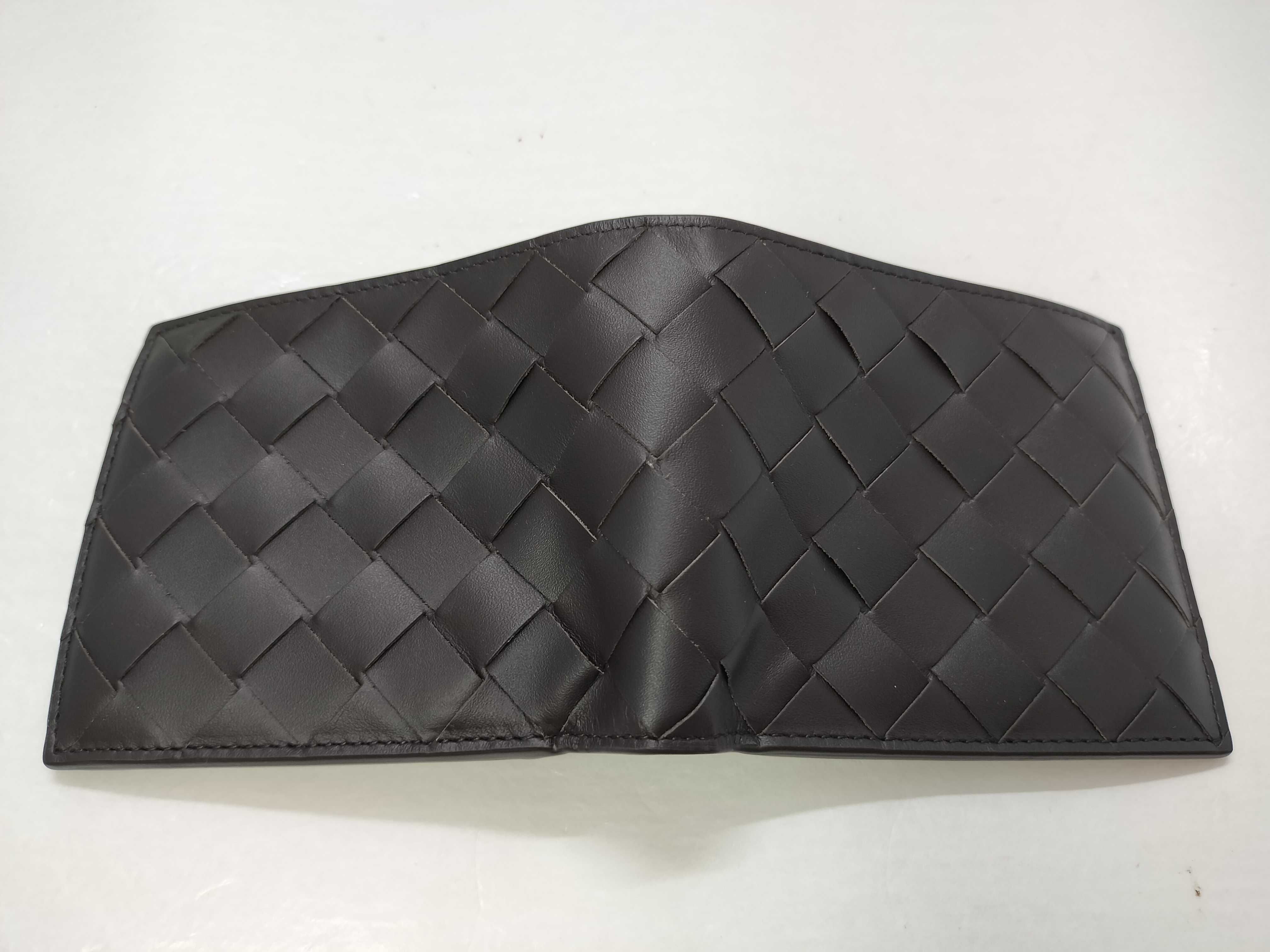 Intrecciato Maxi Leather Bi-fold Wallet in Brown. Includes: Box, Dust Bag. — view 15