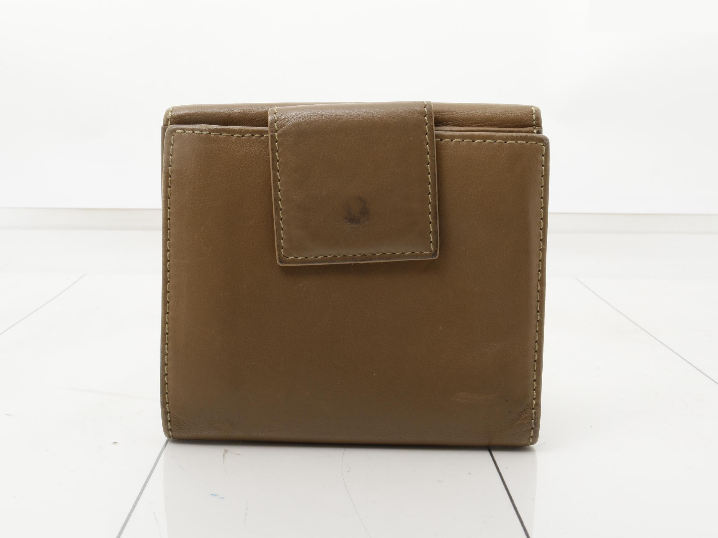 Colore Leather Tri-fold Wallet, Brown — view 2