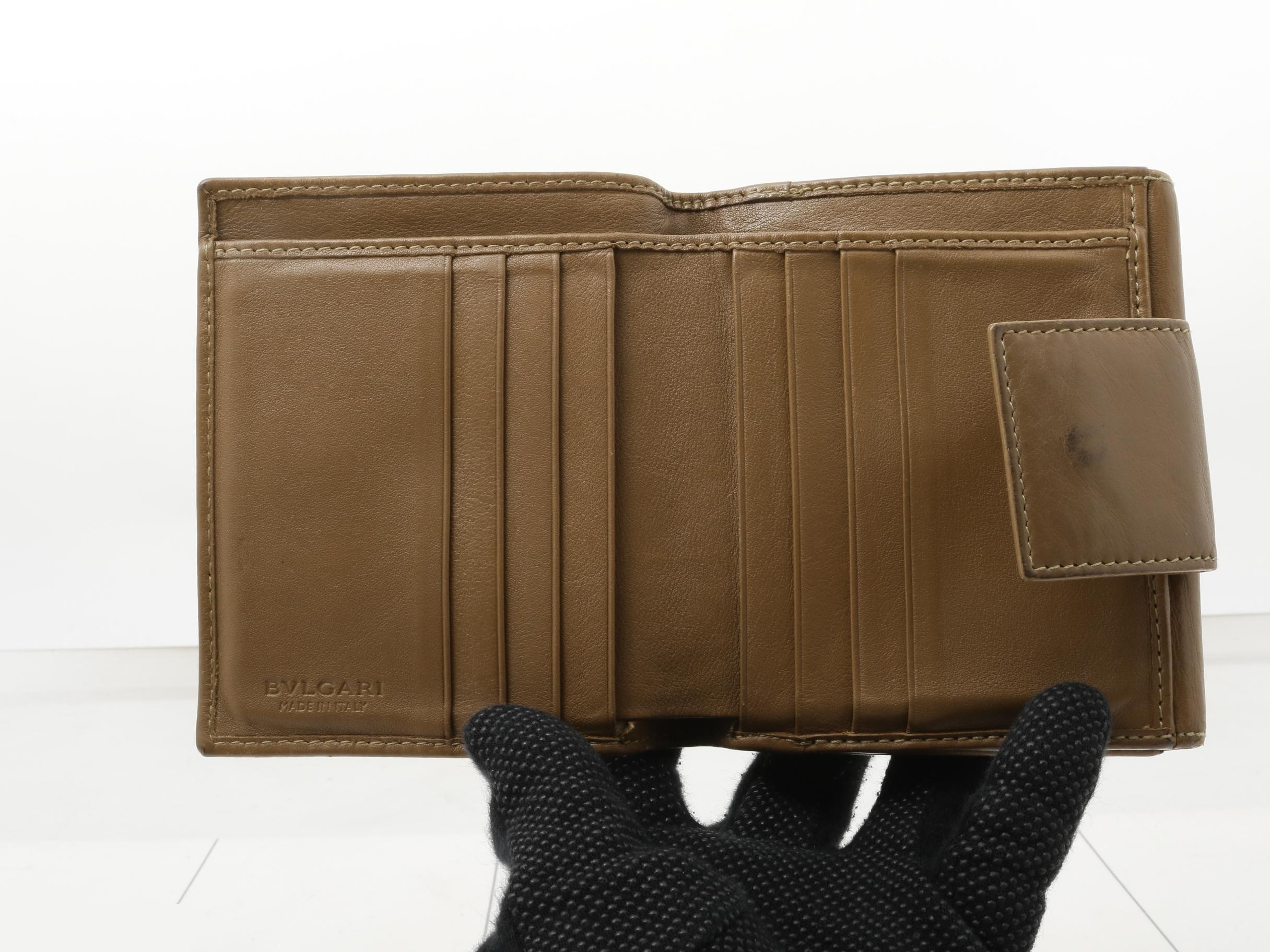 Colore Leather Tri-fold Wallet, Brown — view 4