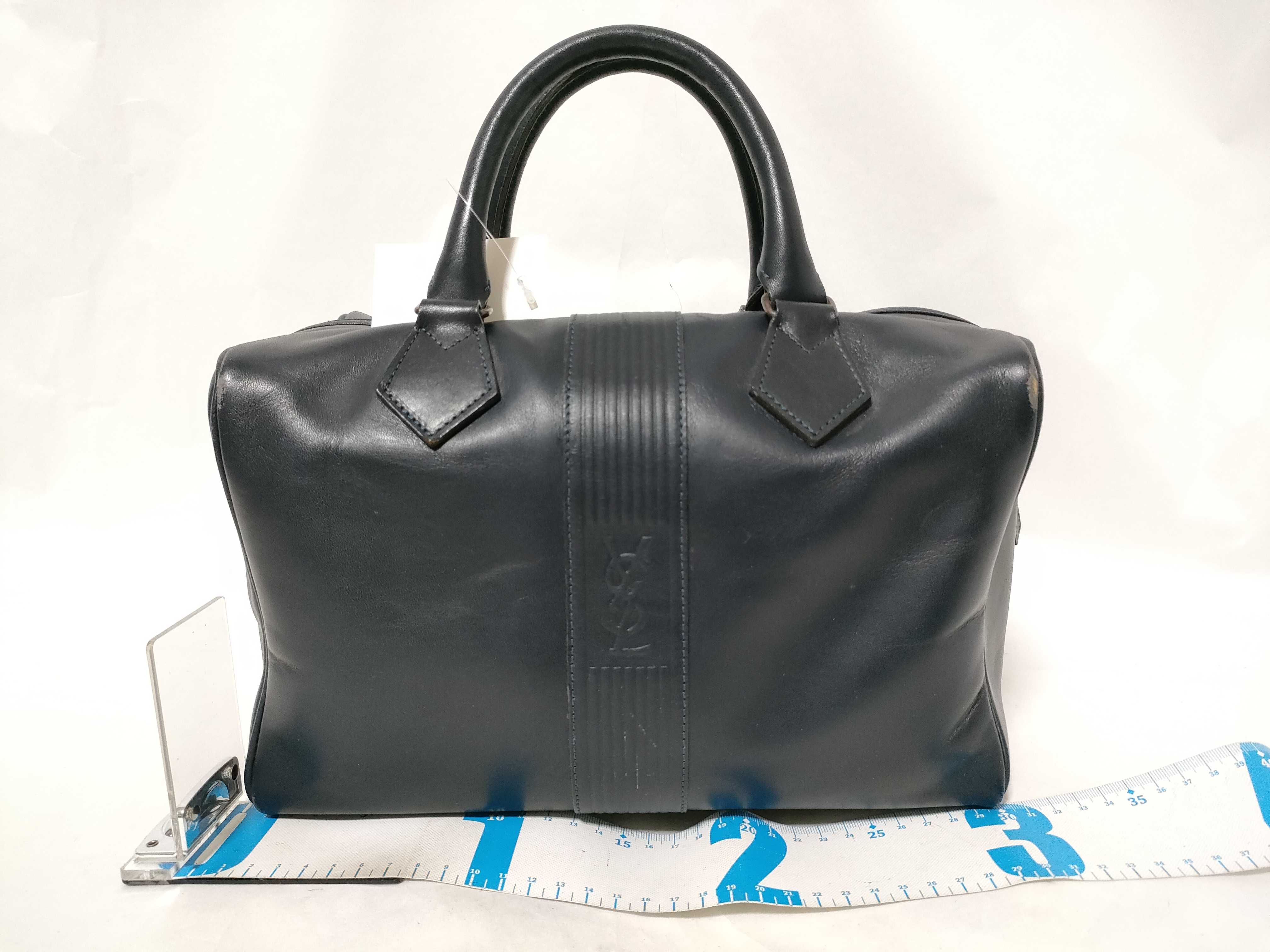 Leather Mini Boston Bag with Logo — view 2