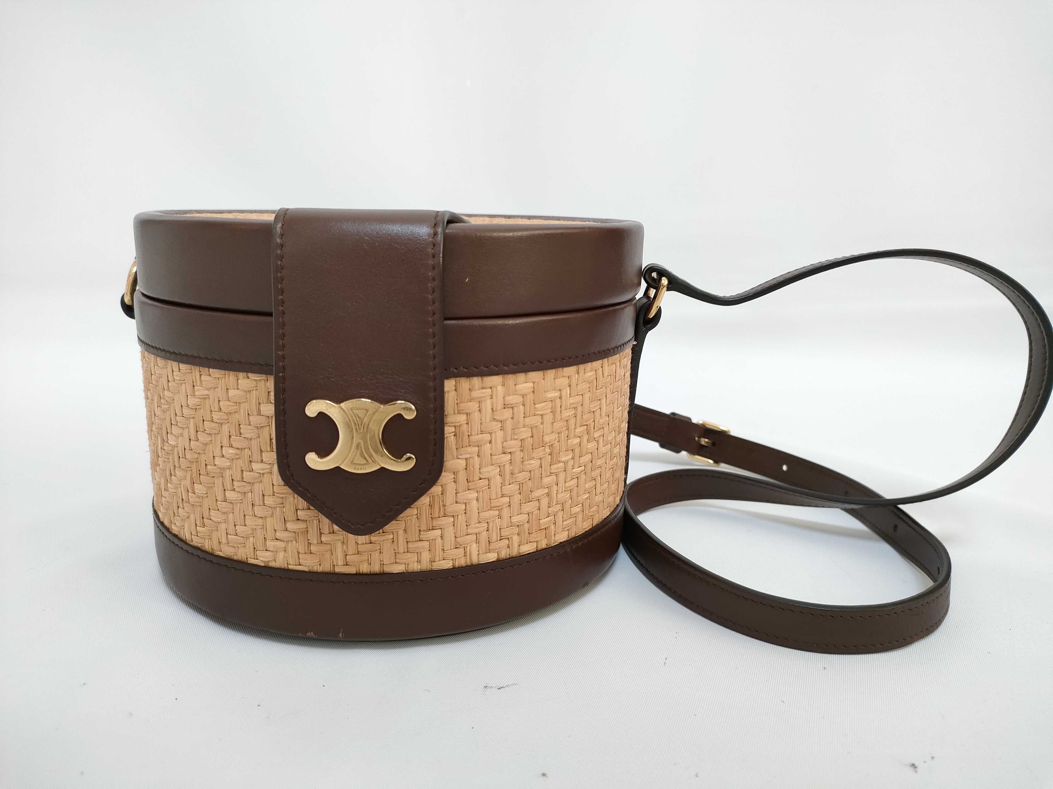 Tambour Tan Cylinder Box Shoulder Bag