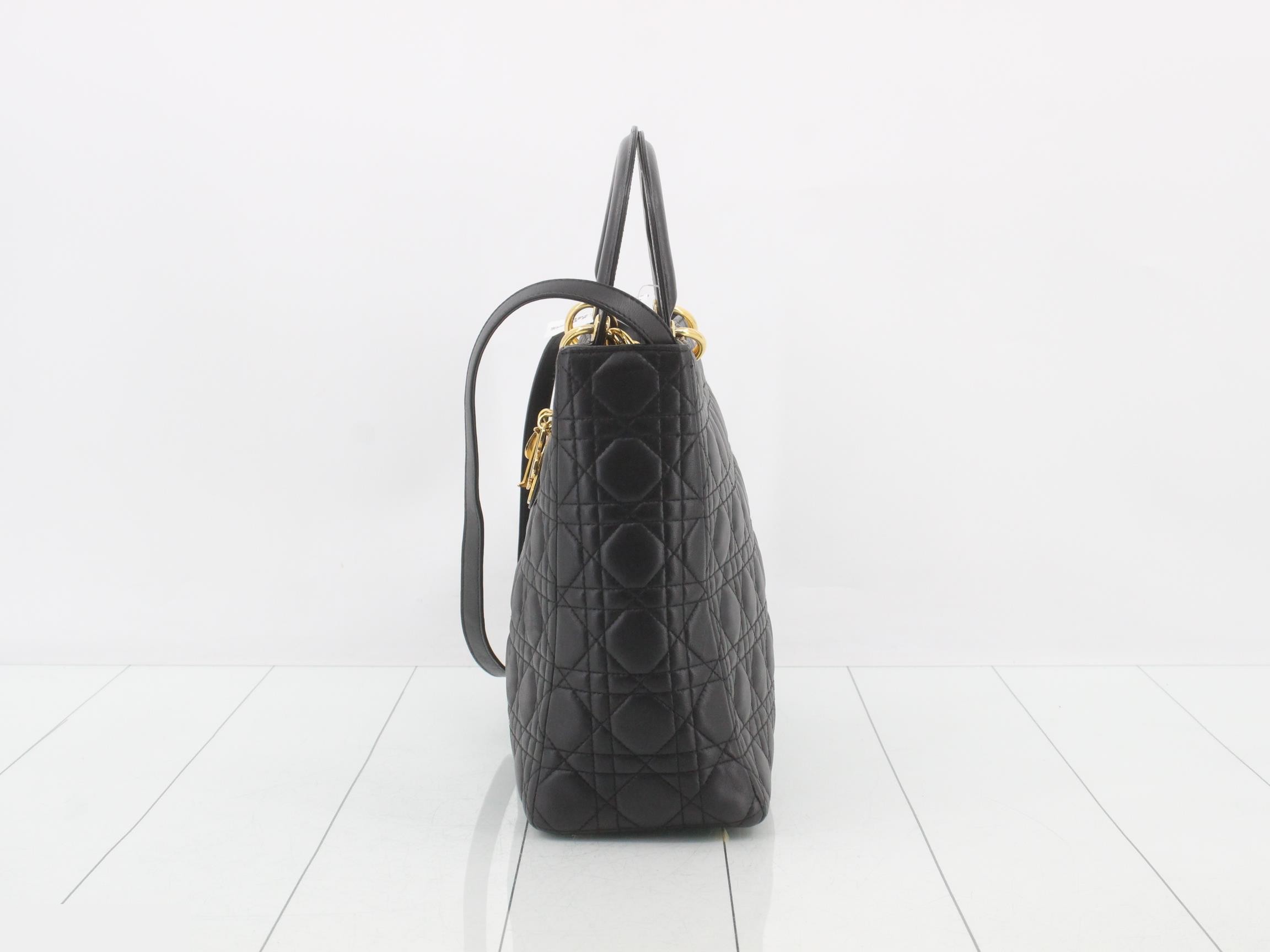 Lady Dior Large Cannage Lambskin 2-Way Bag with Gold Hardware — view 3