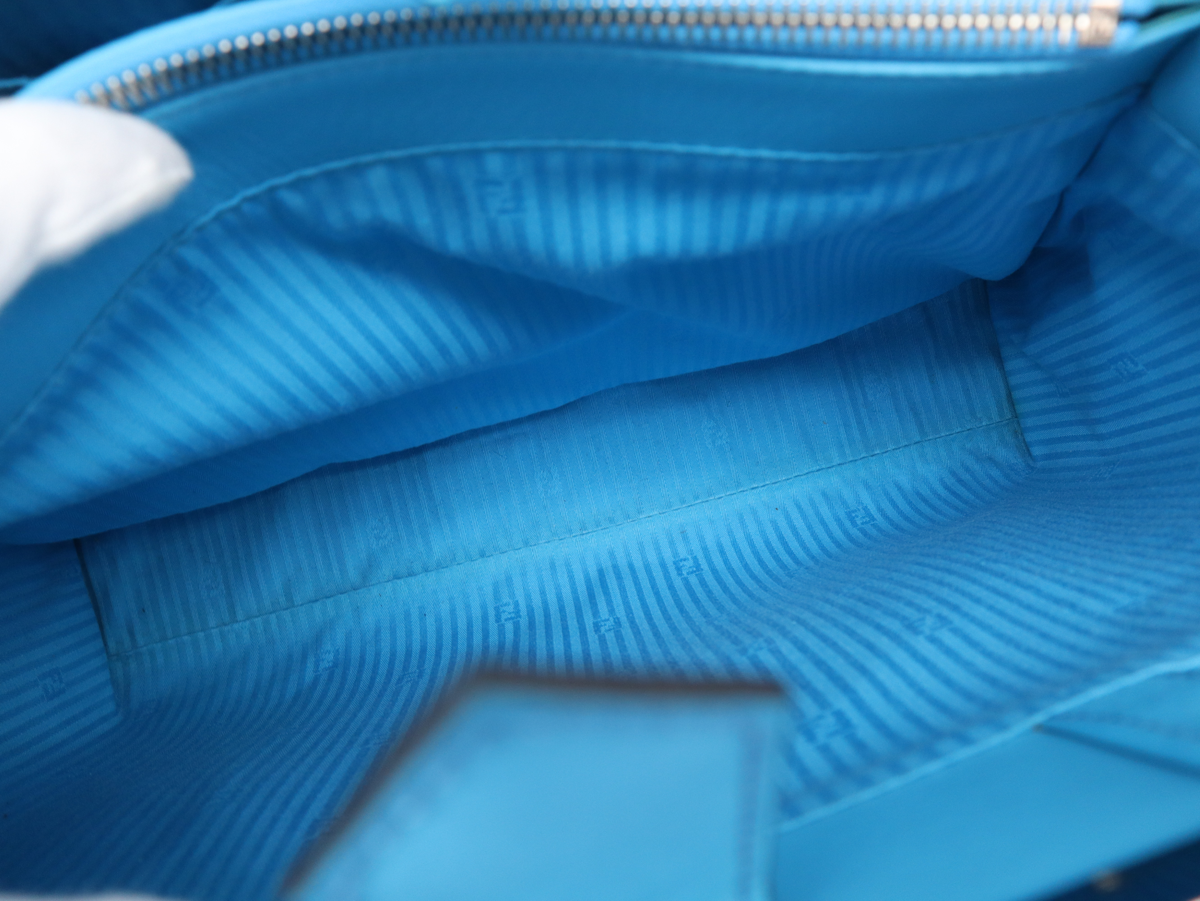 Toujours Satchel Bag, Leather, Blue, with Dust Bag, Handbag — view 13