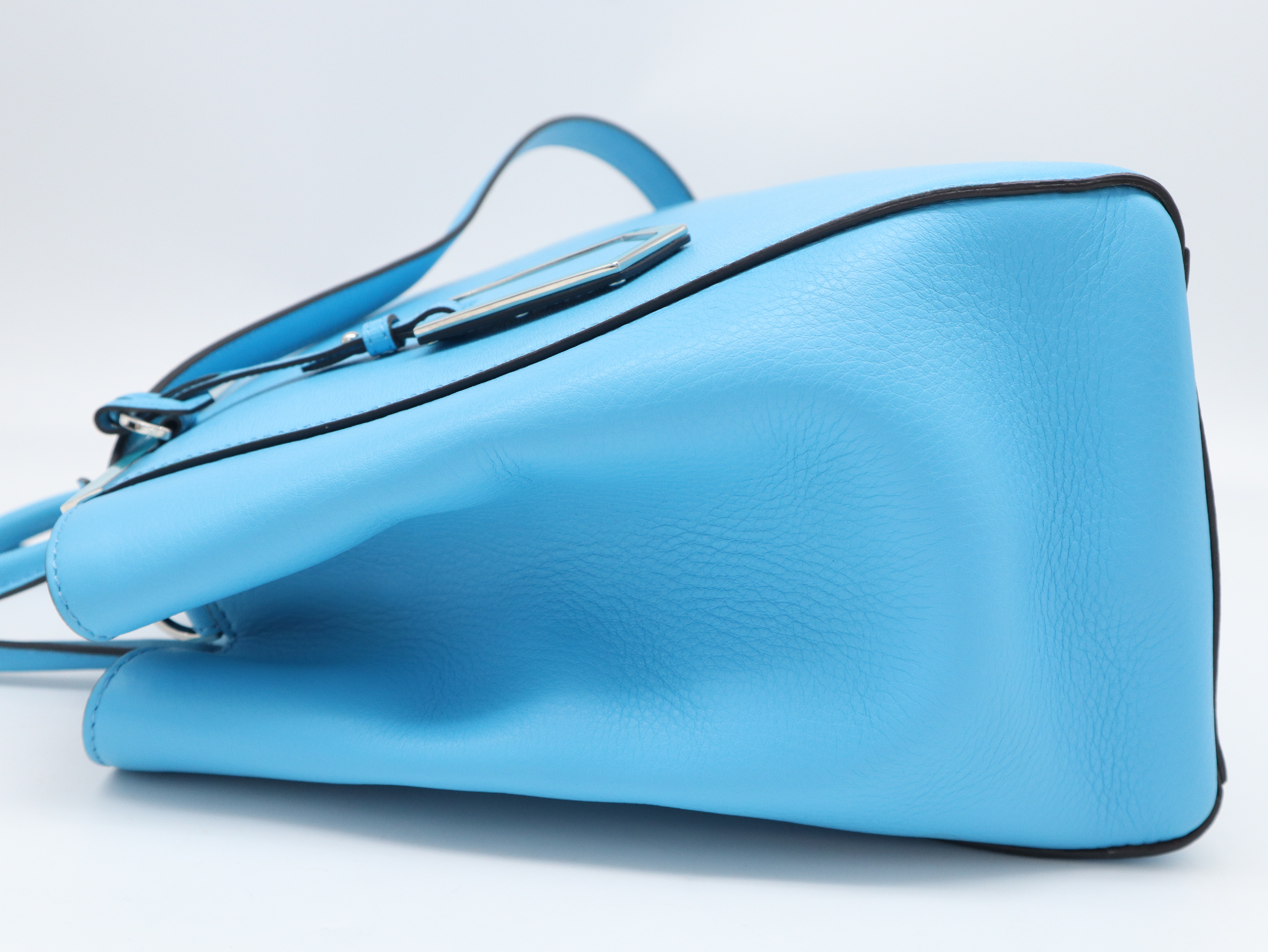 Toujours Satchel Bag, Leather, Blue, with Dust Bag, Handbag — view 3