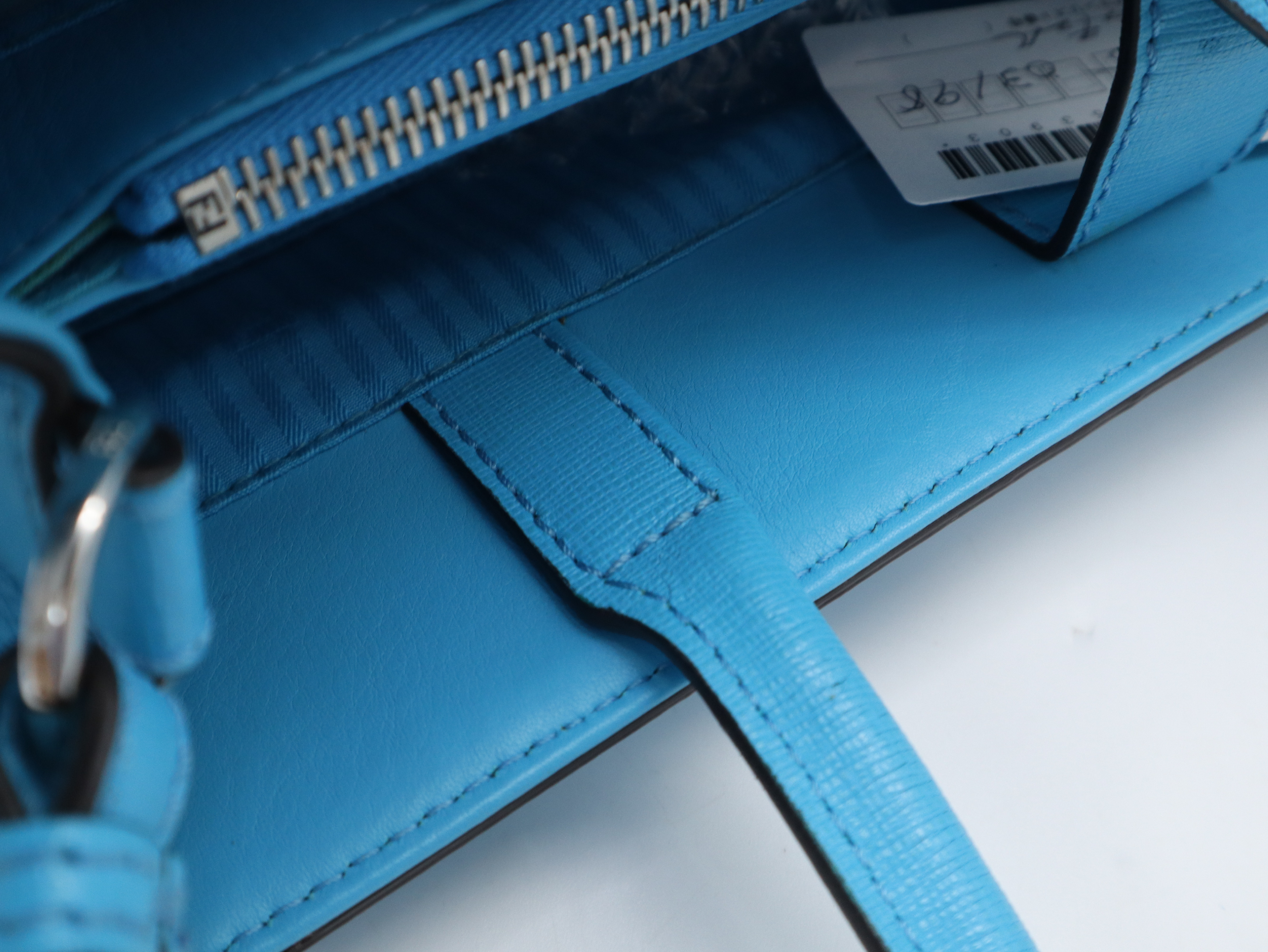 Toujours Satchel Bag, Leather, Blue, with Dust Bag, Handbag — view 7