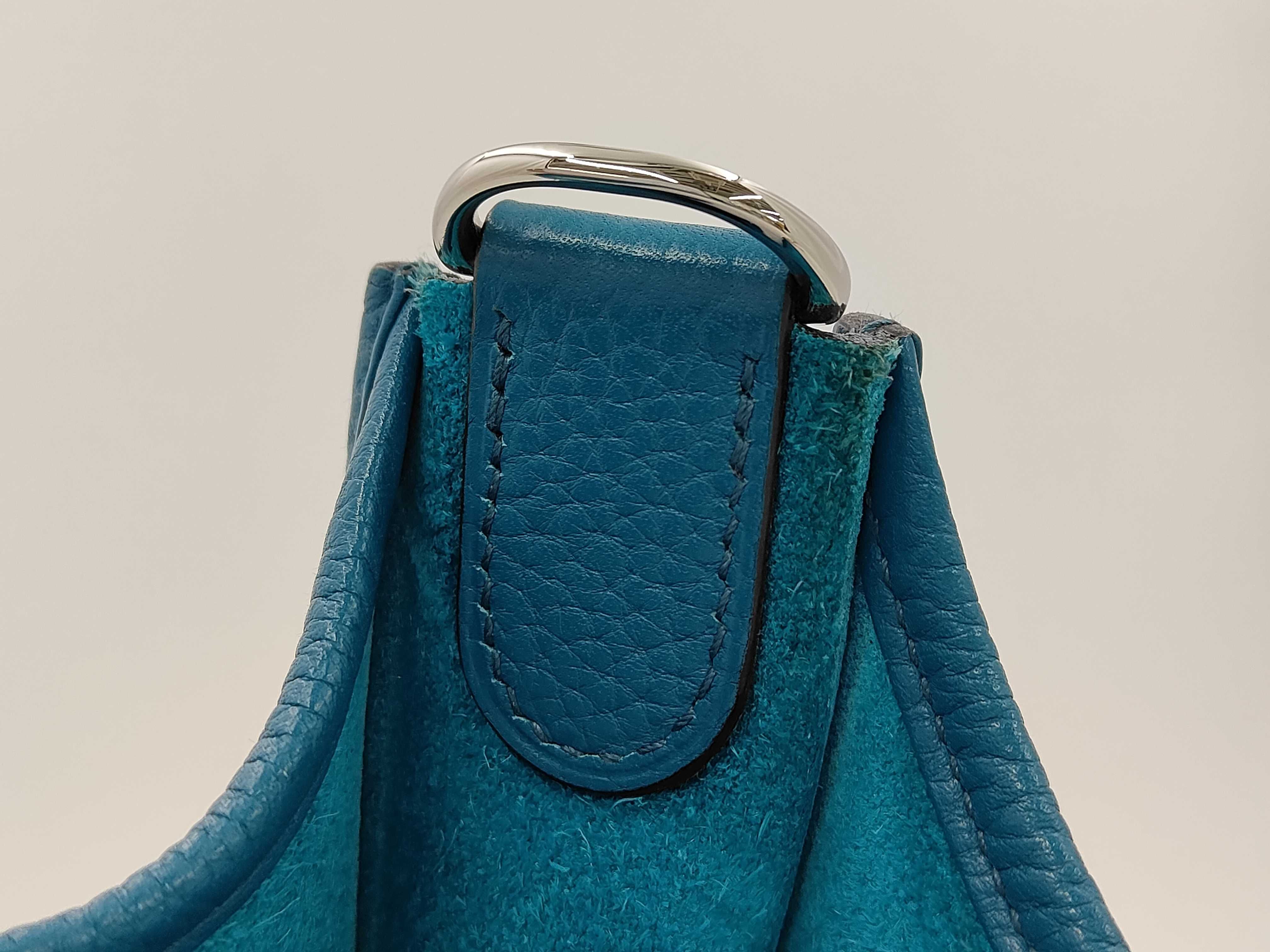 Evelyne III PM Togo Leather Q 2-Two Color Silver Hardware Shoulder Bag — view 7