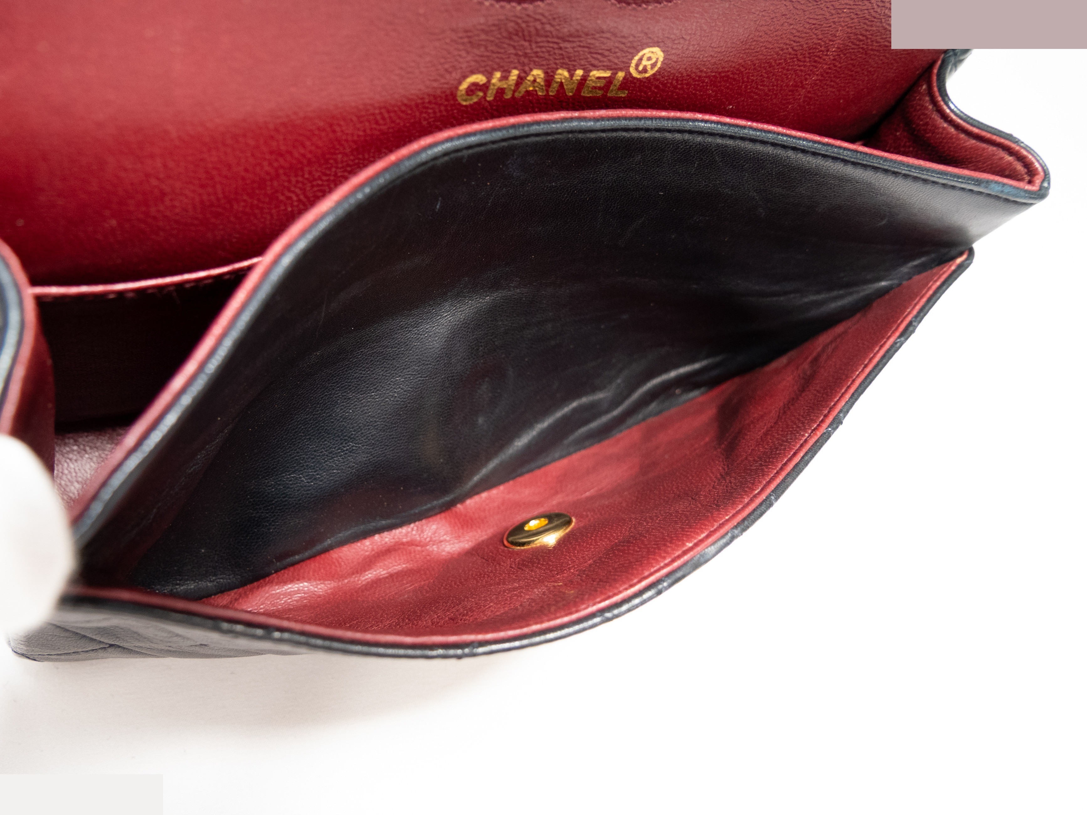 Matelassé double flap double chain lambskin black — view 12