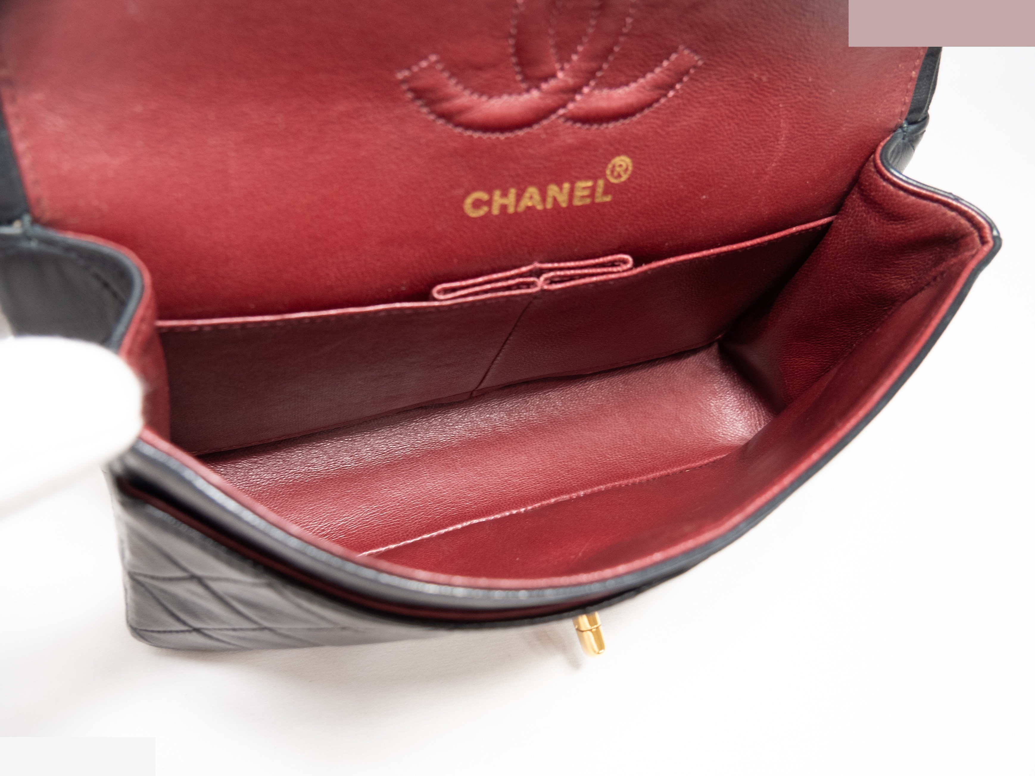 Matelassé double flap double chain lambskin black — view 9