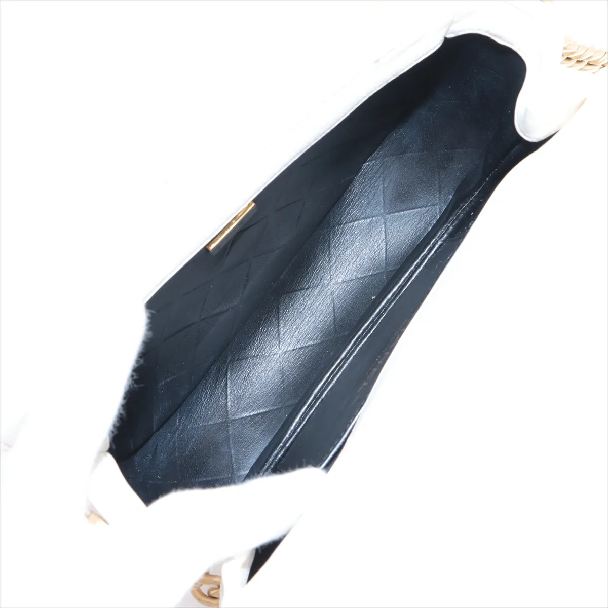 Matelasse caviar skin chain shoulder bag white gold hardware U1K7600G random plate — view 6