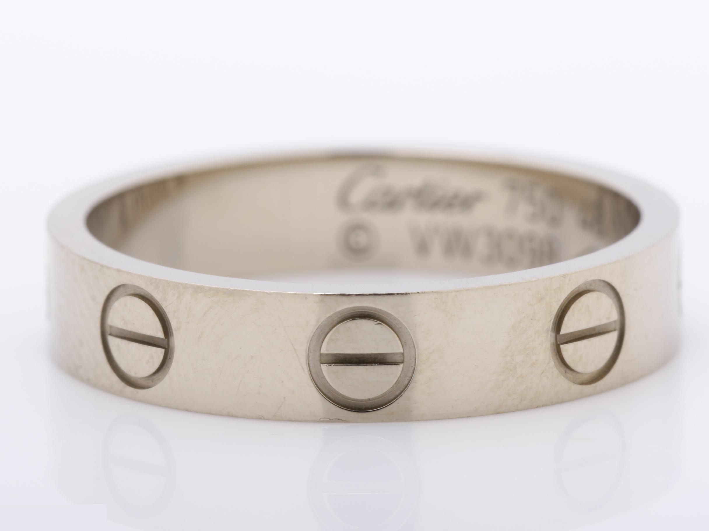 Mini Love Ring, 750WG, 3.3g, Size #48 / Width approx. 3.5mm — view 2