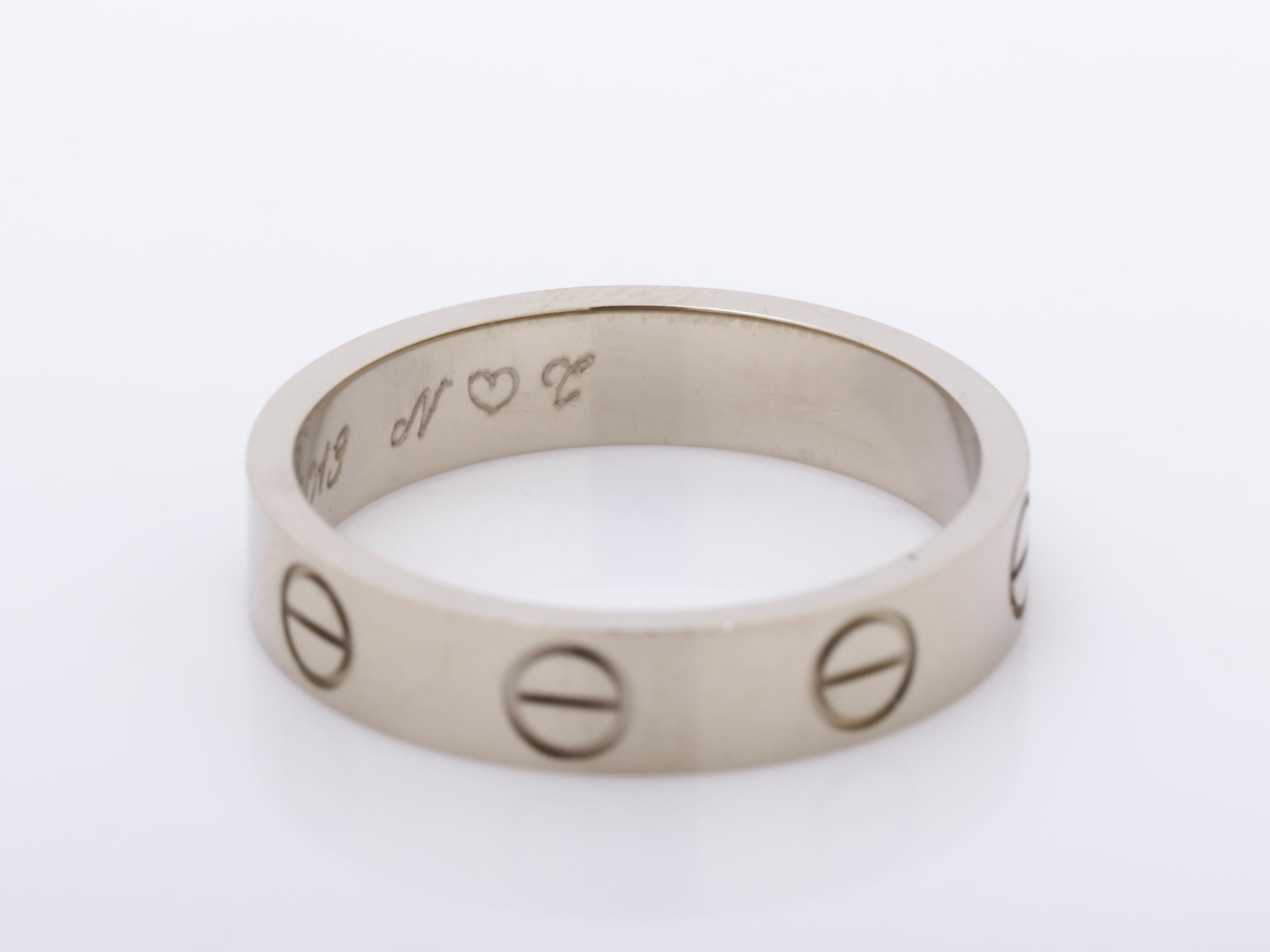 Mini Love Ring, 750WG, 3.3g, Size #48 / Width approx. 3.5mm — view 4