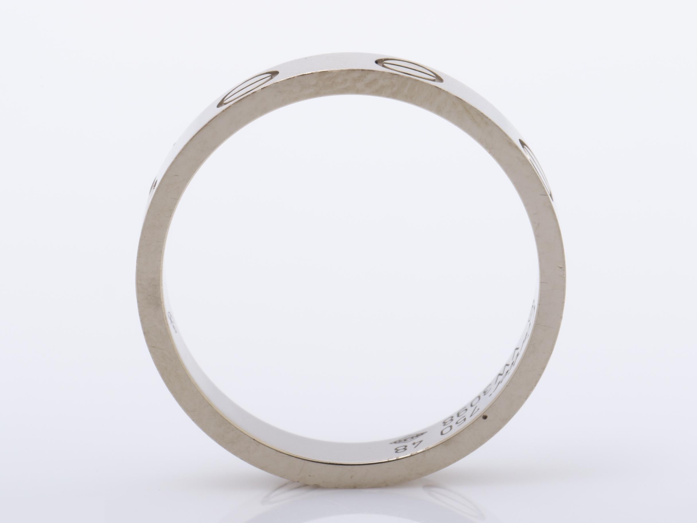 Mini Love Ring, 750WG, 3.3g, Size #48 / Width approx. 3.5mm — view 5