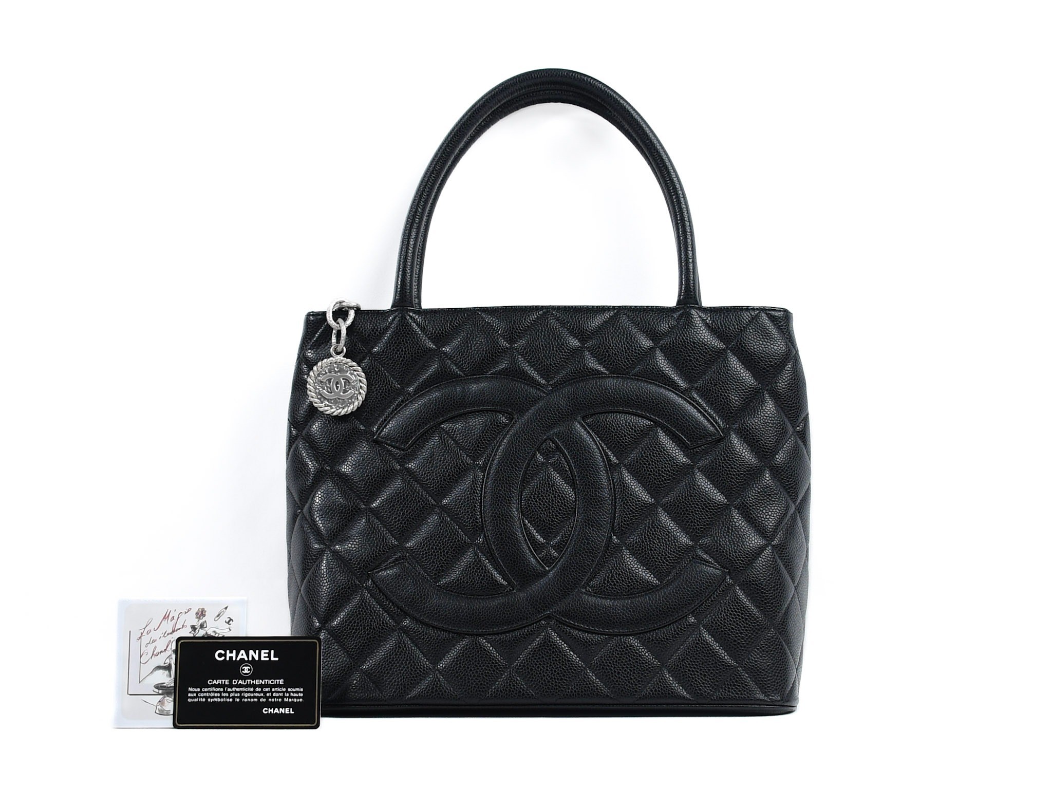 Reissue tote bag, caviar leather, serial number 10s, silver hardware.