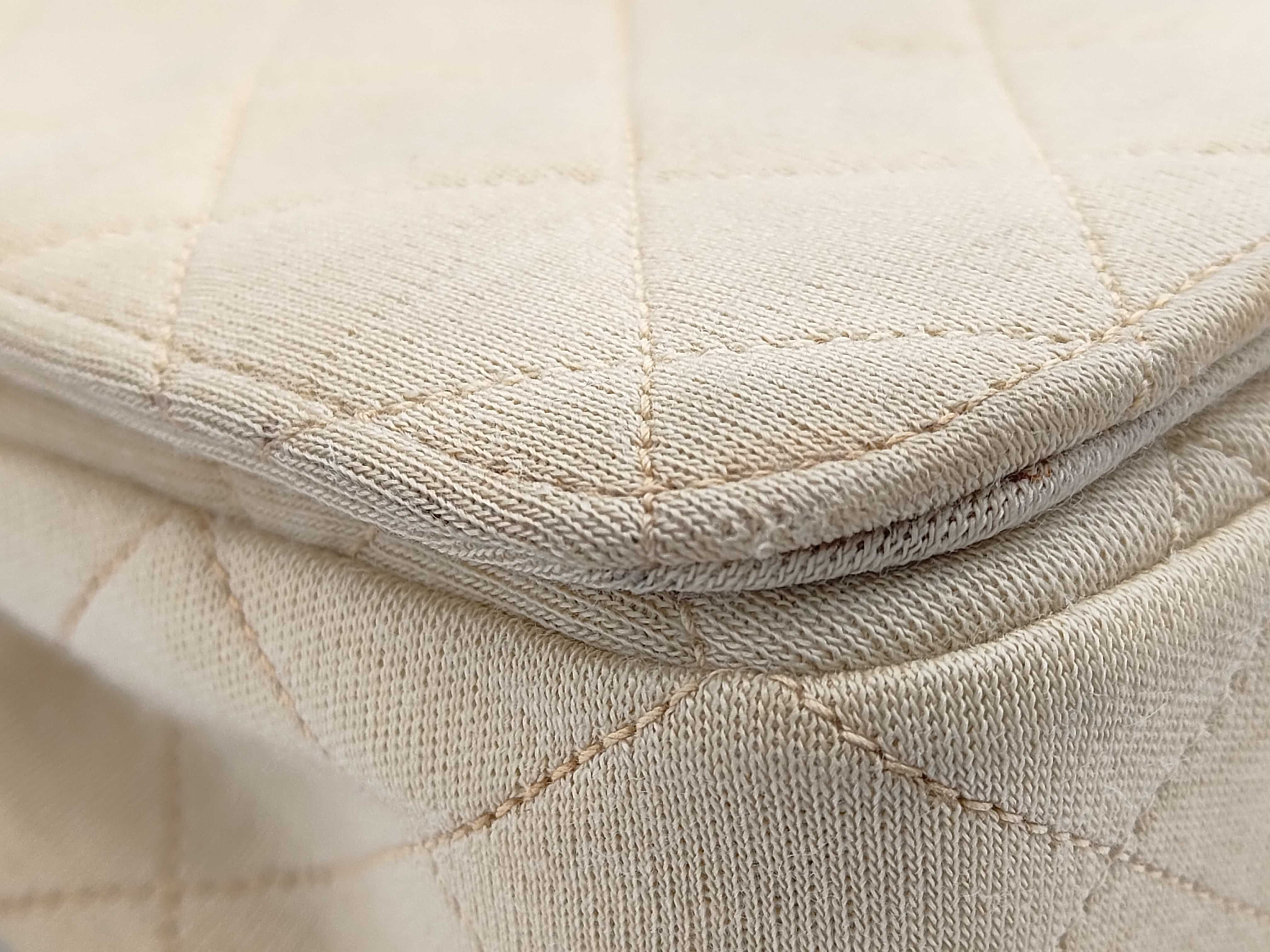 Cotton Matelassé Double Chain Flap Shoulder Bag — view 6