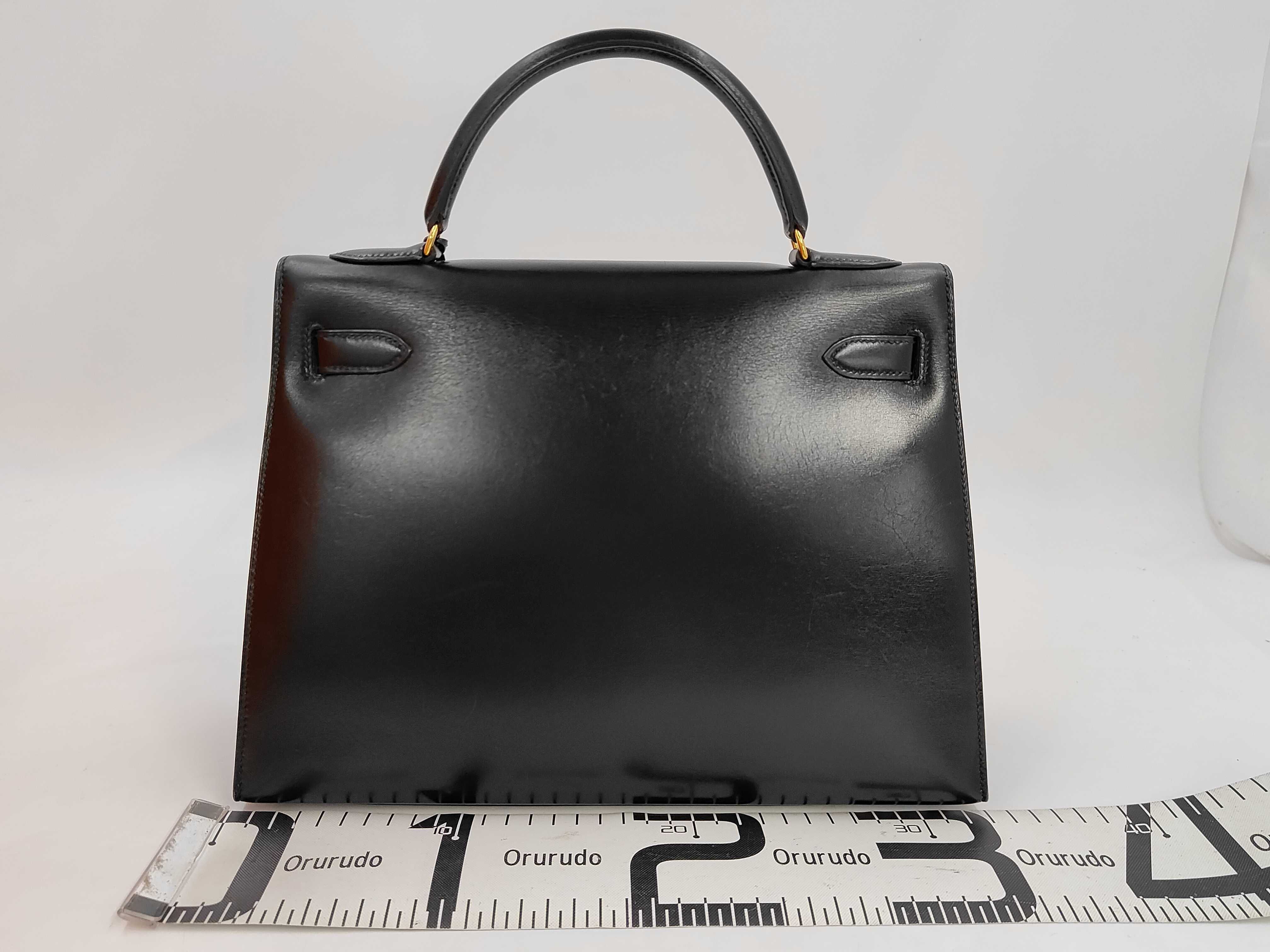 Kelly 32 Box Calf Black Outside Sewing GD Metal Fittings T Shoulder Bag — view 2