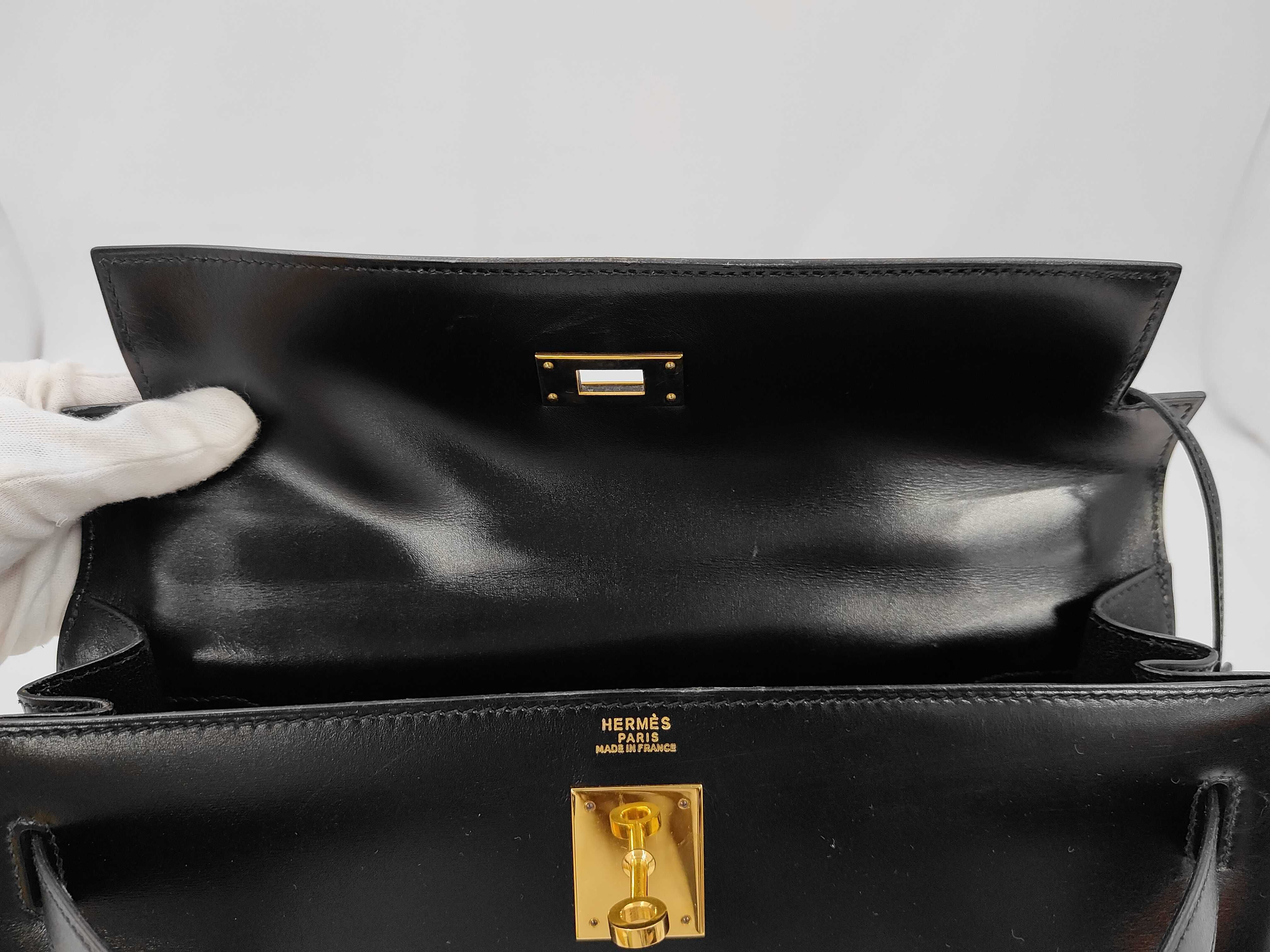 Kelly 32 Box Calf Black Outside Sewing GD Metal Fittings T Shoulder Bag — view 13