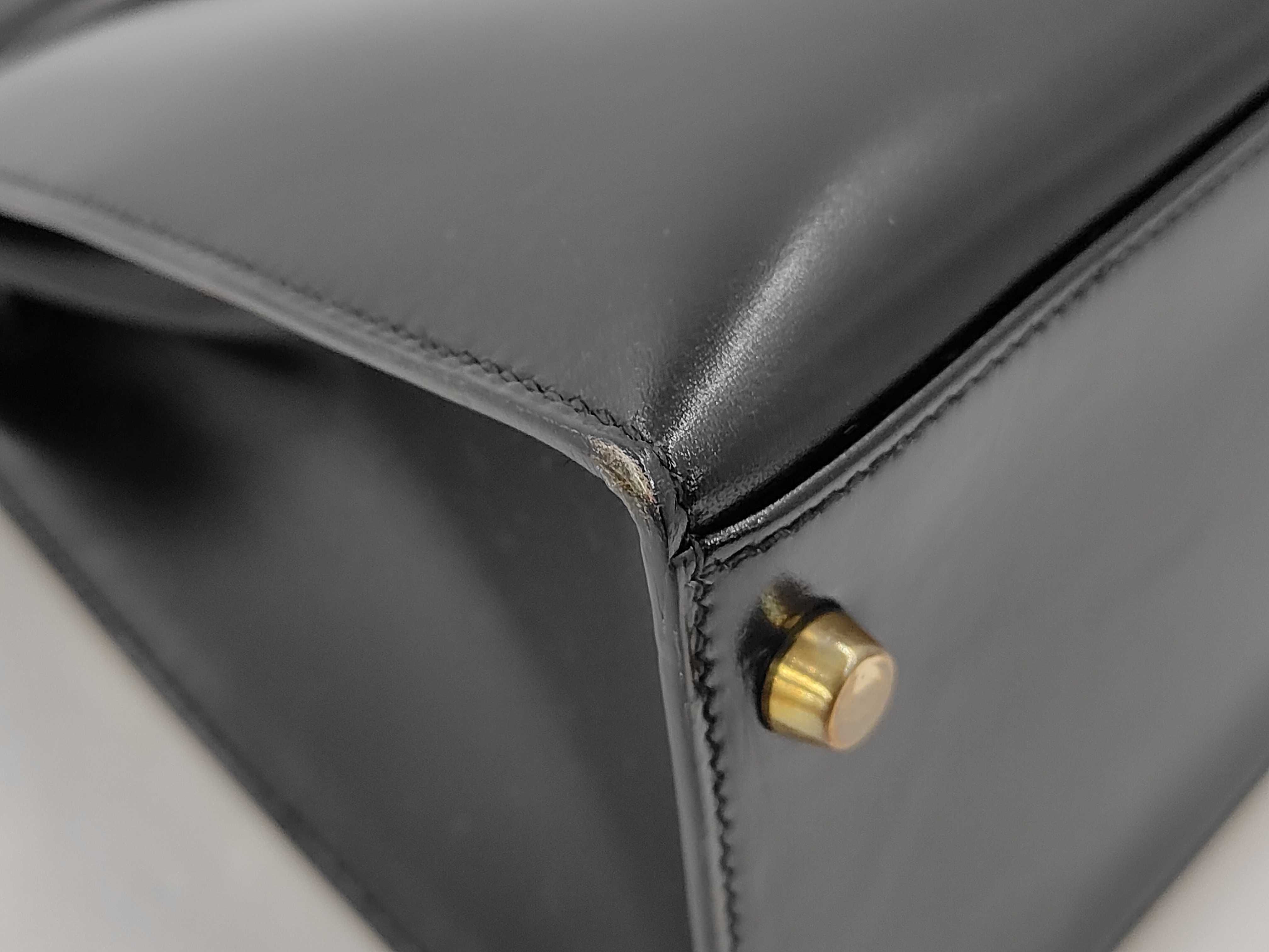 Kelly 32 Box Calf Black Outside Sewing GD Metal Fittings T Shoulder Bag — view 6