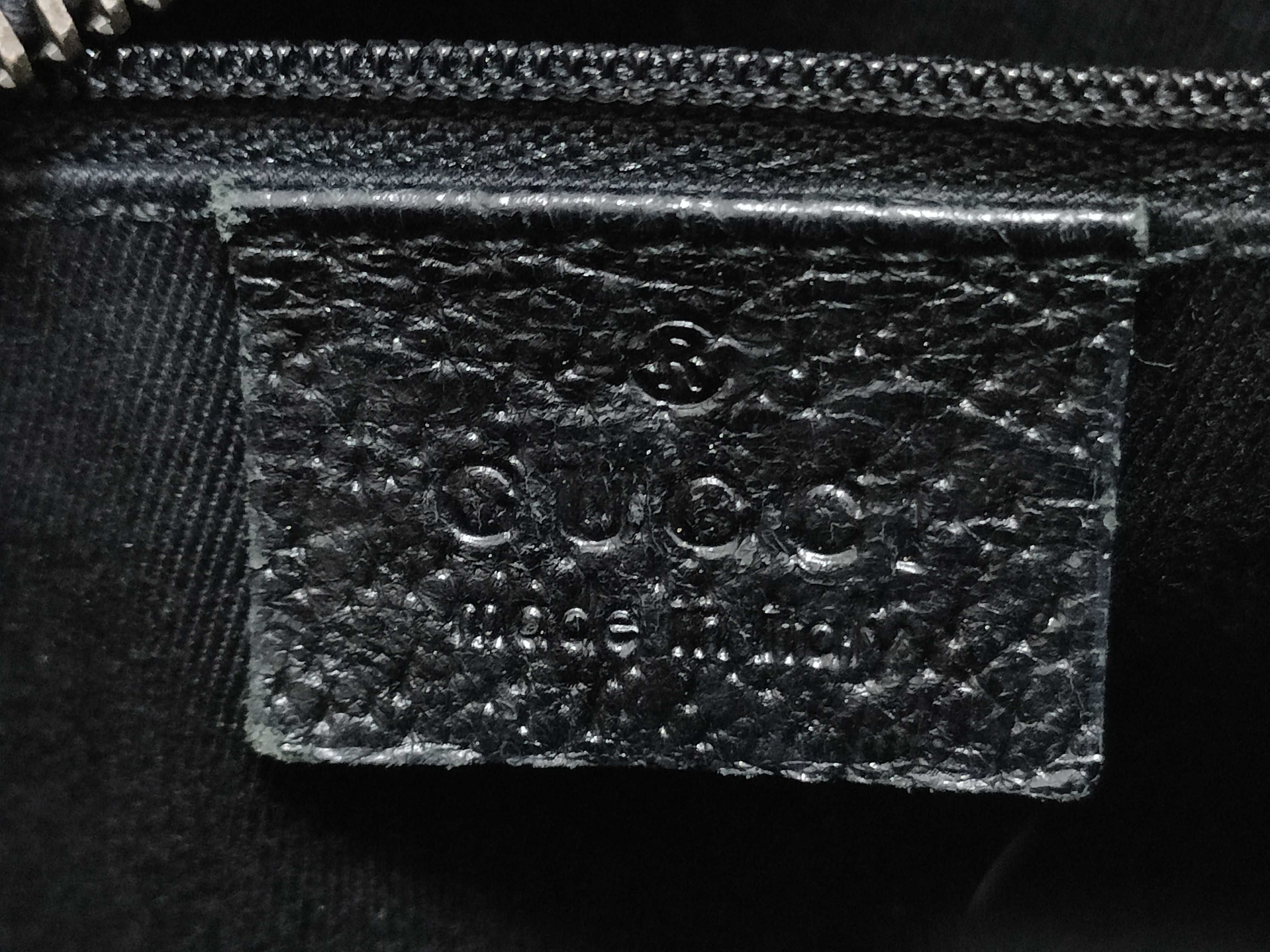 GG Canvas Boston Bag Leather Black Handbag (113009) — view 12