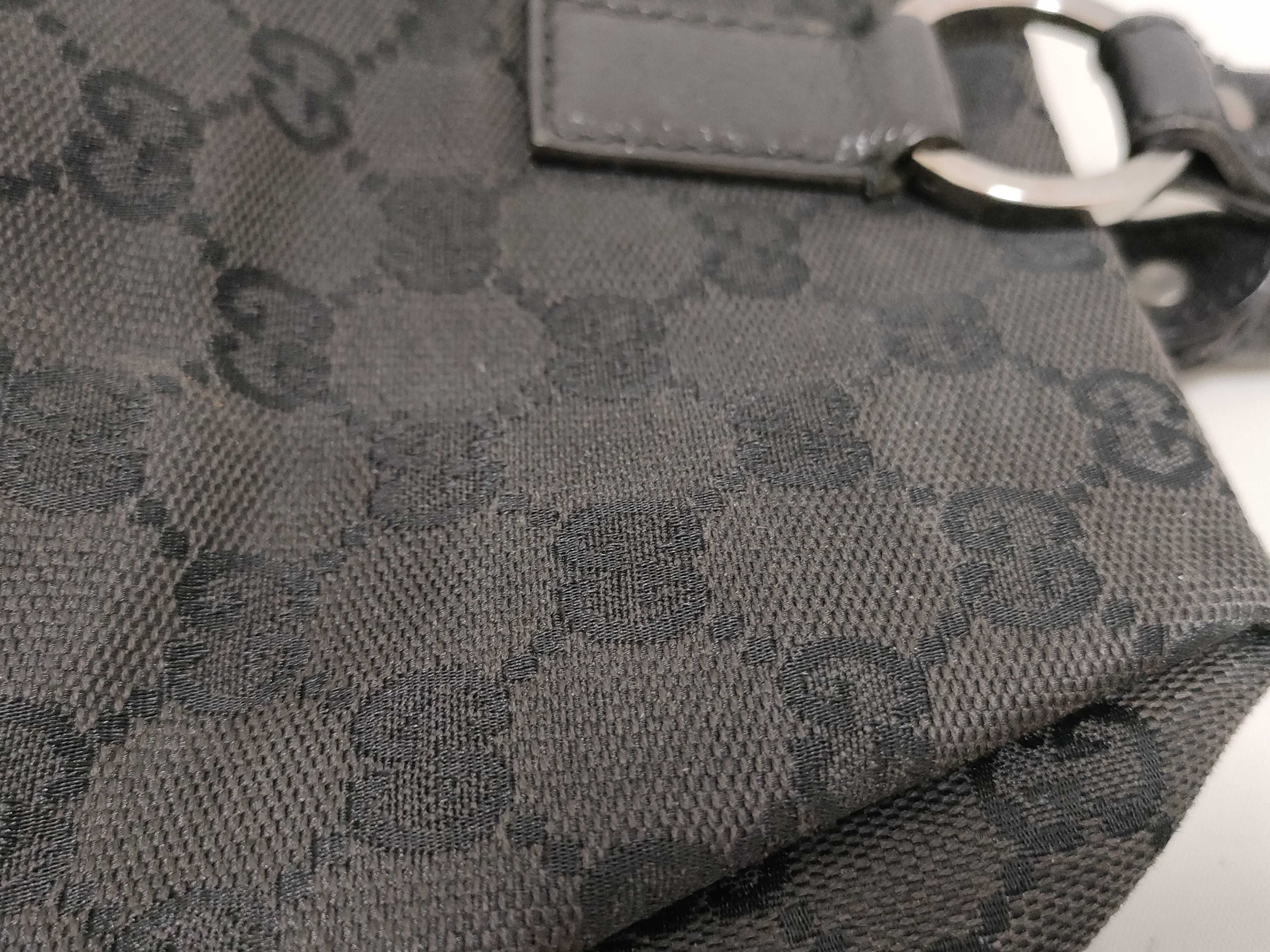 GG Canvas Boston Bag Leather Black Handbag (113009) — view 14