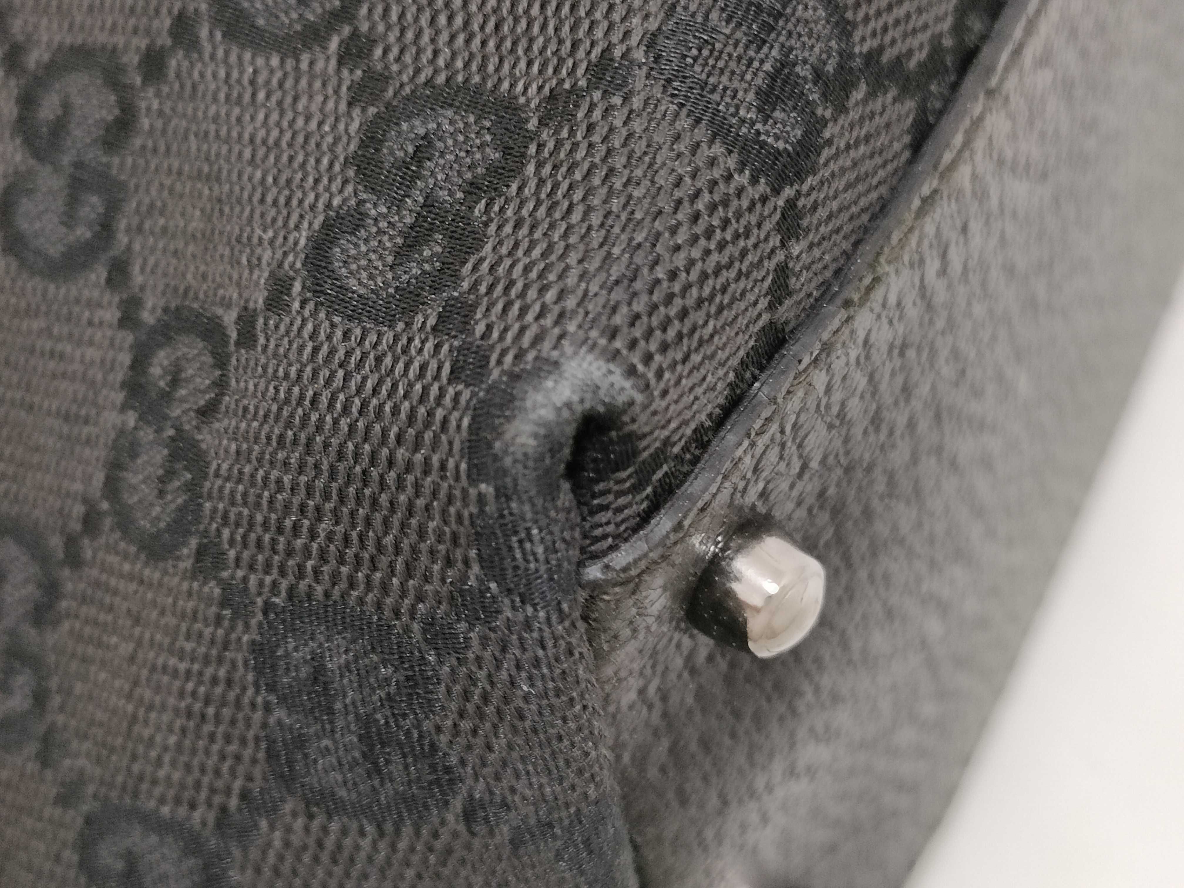 GG Canvas Boston Bag Leather Black Handbag (113009) — view 7