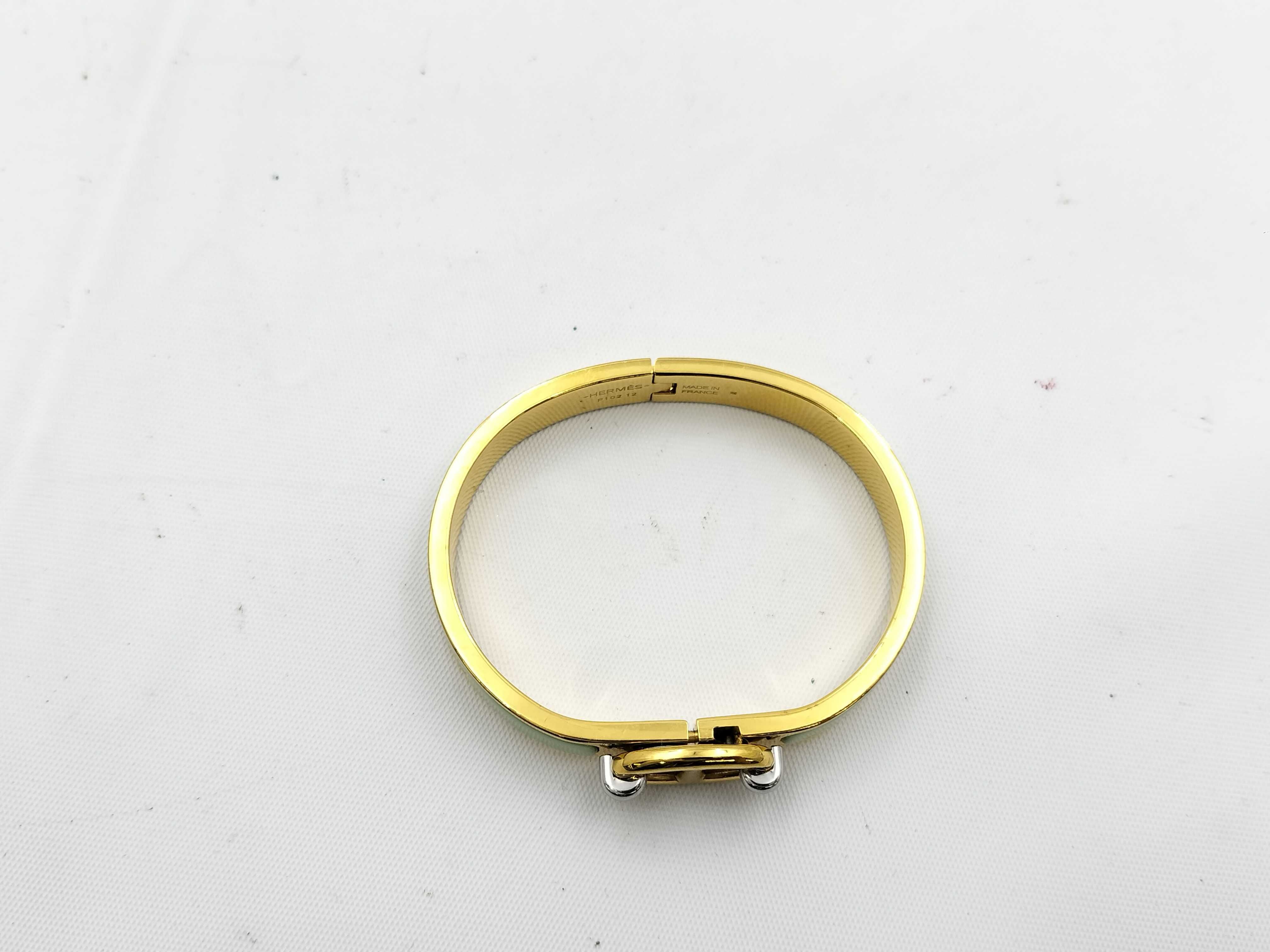 Chaine d'Ancre Mini Click Bangle Enamel Green Gold GP Bracelet/Bangle — view 3