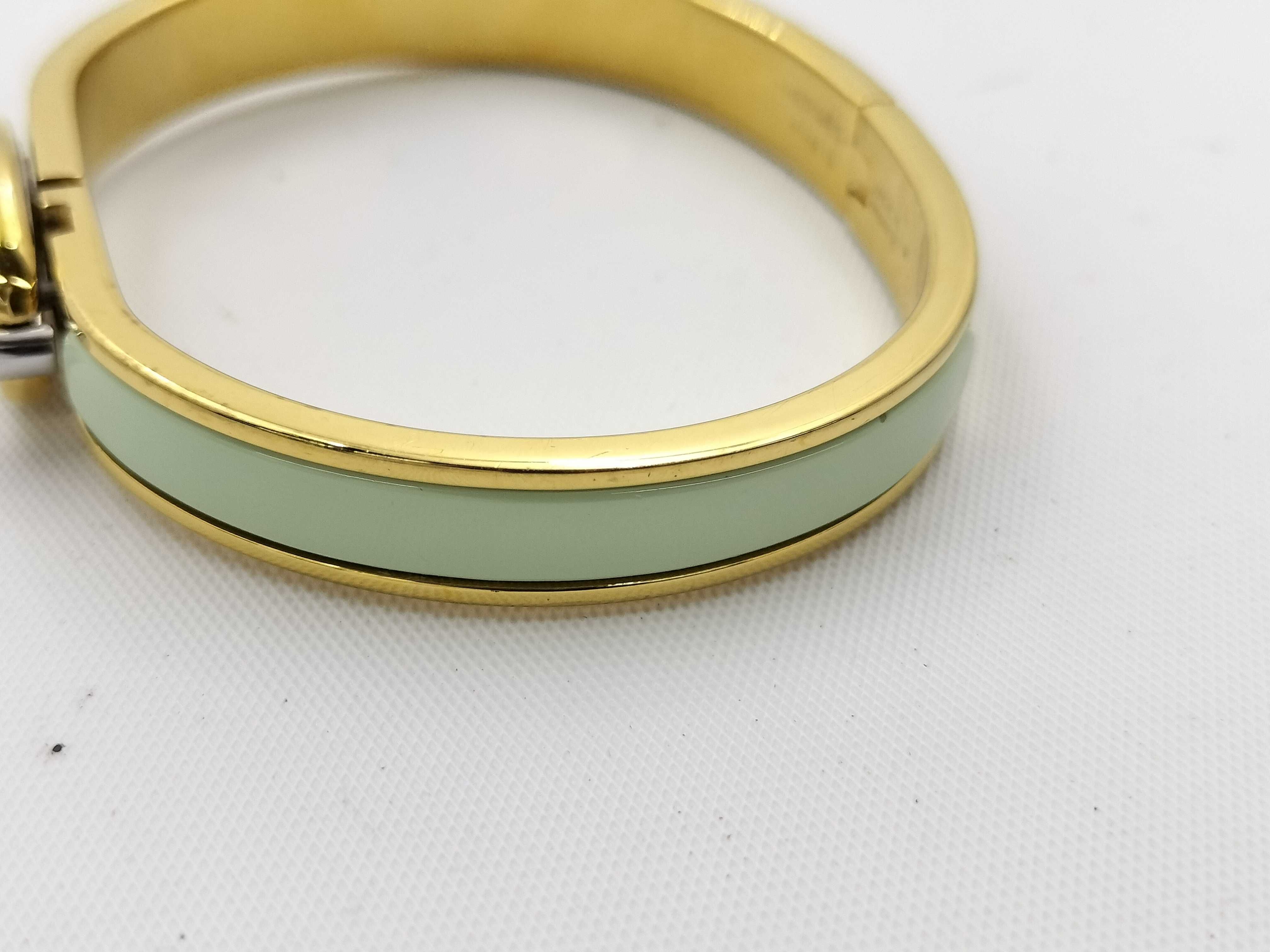 Chaine d'Ancre Mini Click Bangle Enamel Green Gold GP Bracelet/Bangle — view 5