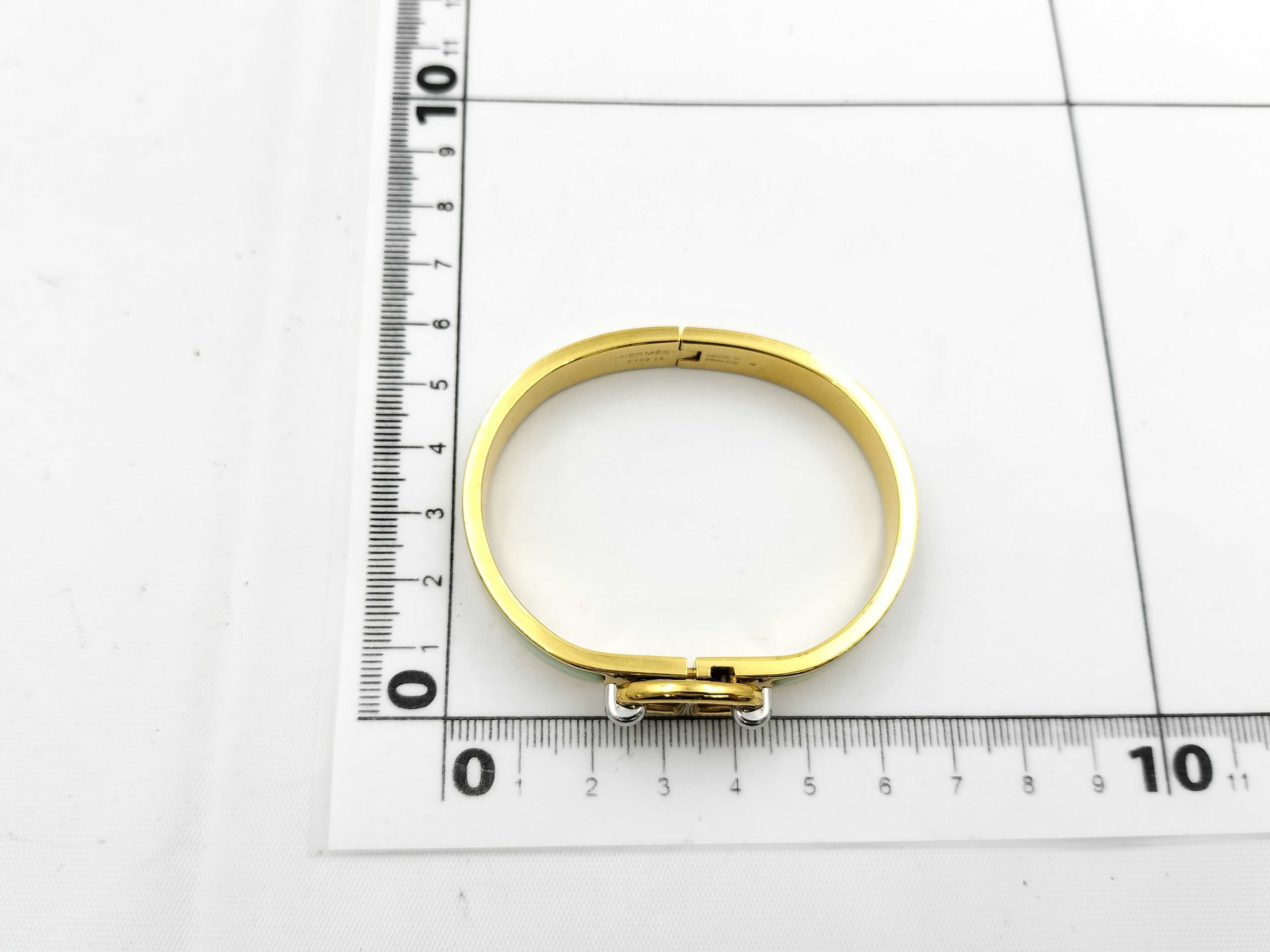 Chaine d'Ancre Mini Click Bangle Enamel Green Gold GP Bracelet/Bangle — view 8