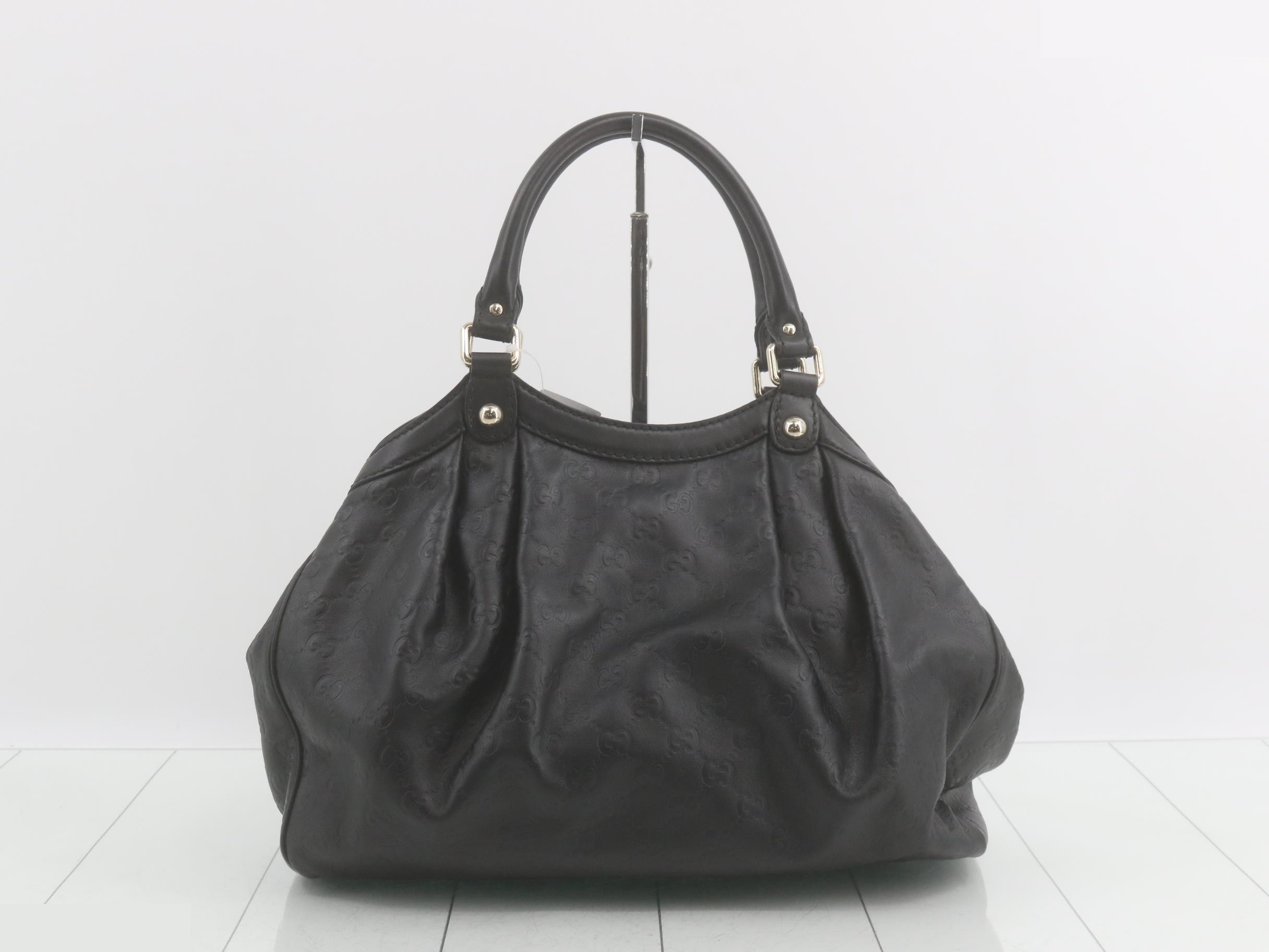 Guccissima Sukey Leather Handbag, Black — view 2