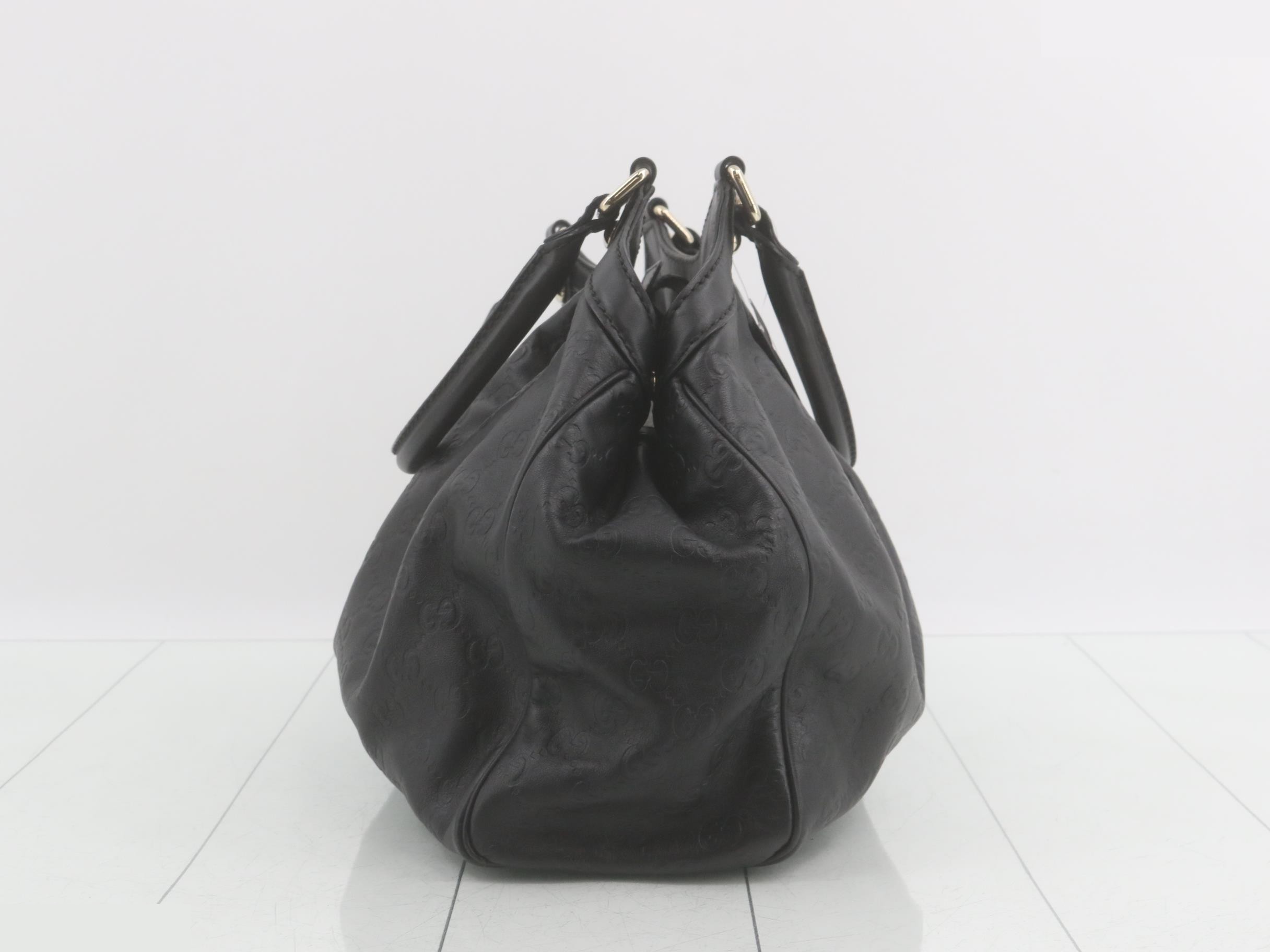 Guccissima Sukey Leather Handbag, Black — view 3