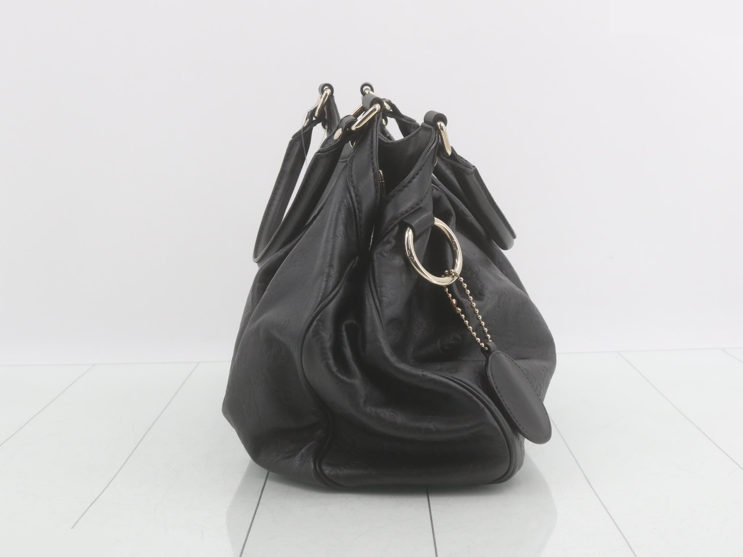 Guccissima Sukey Leather Handbag, Black — view 4
