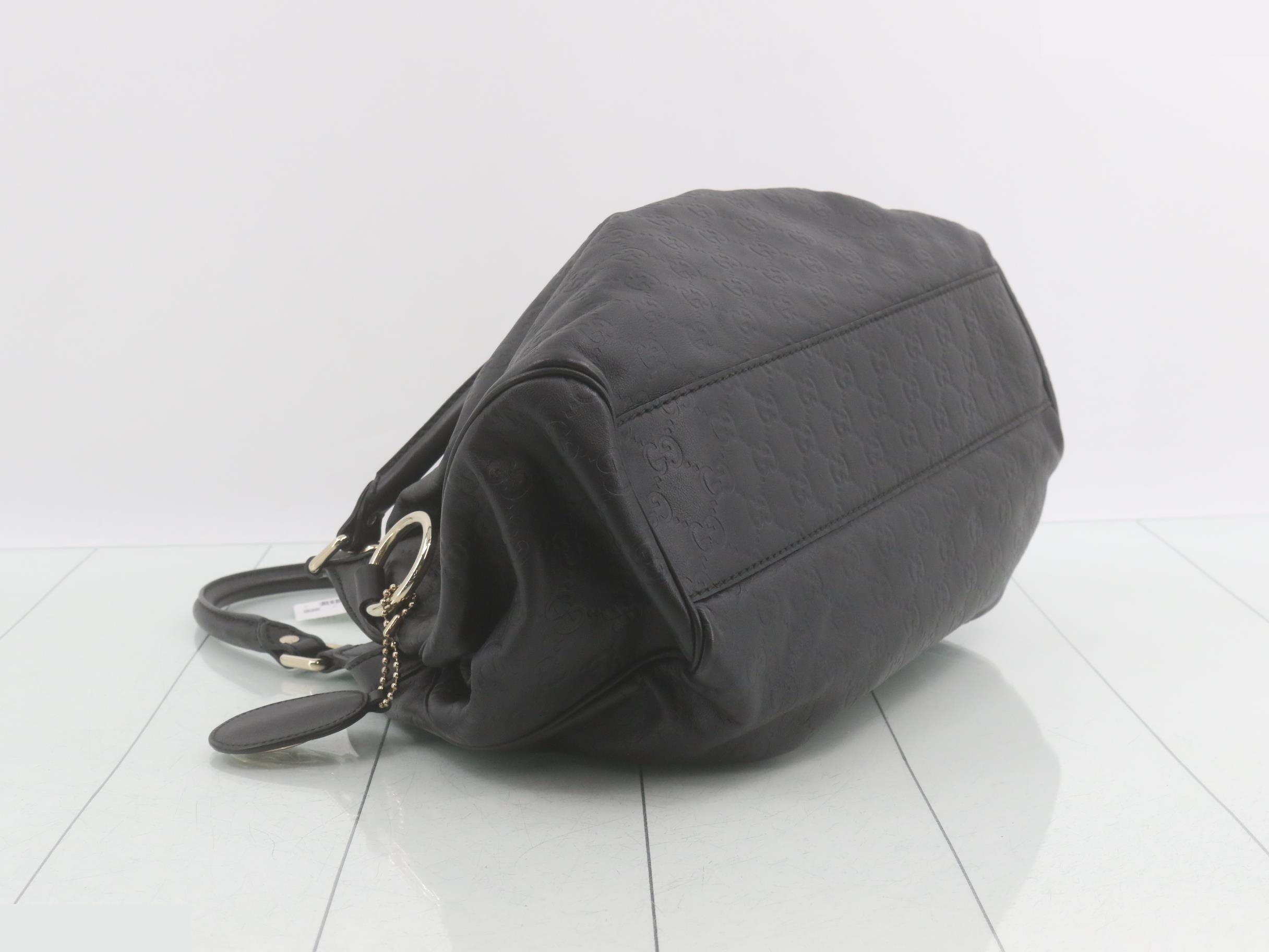 Guccissima Sukey Leather Handbag, Black — view 5