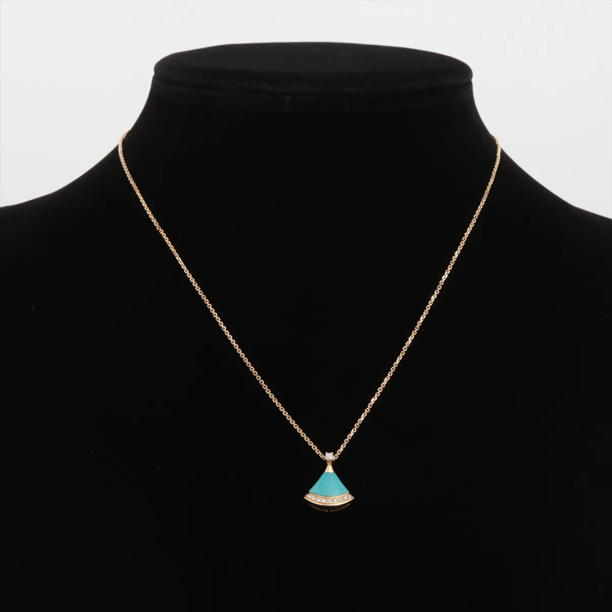 Diva Dream Turquoise Diamond Necklace 750(YG) 6.2g 6E5KY3 Stone — view 5
