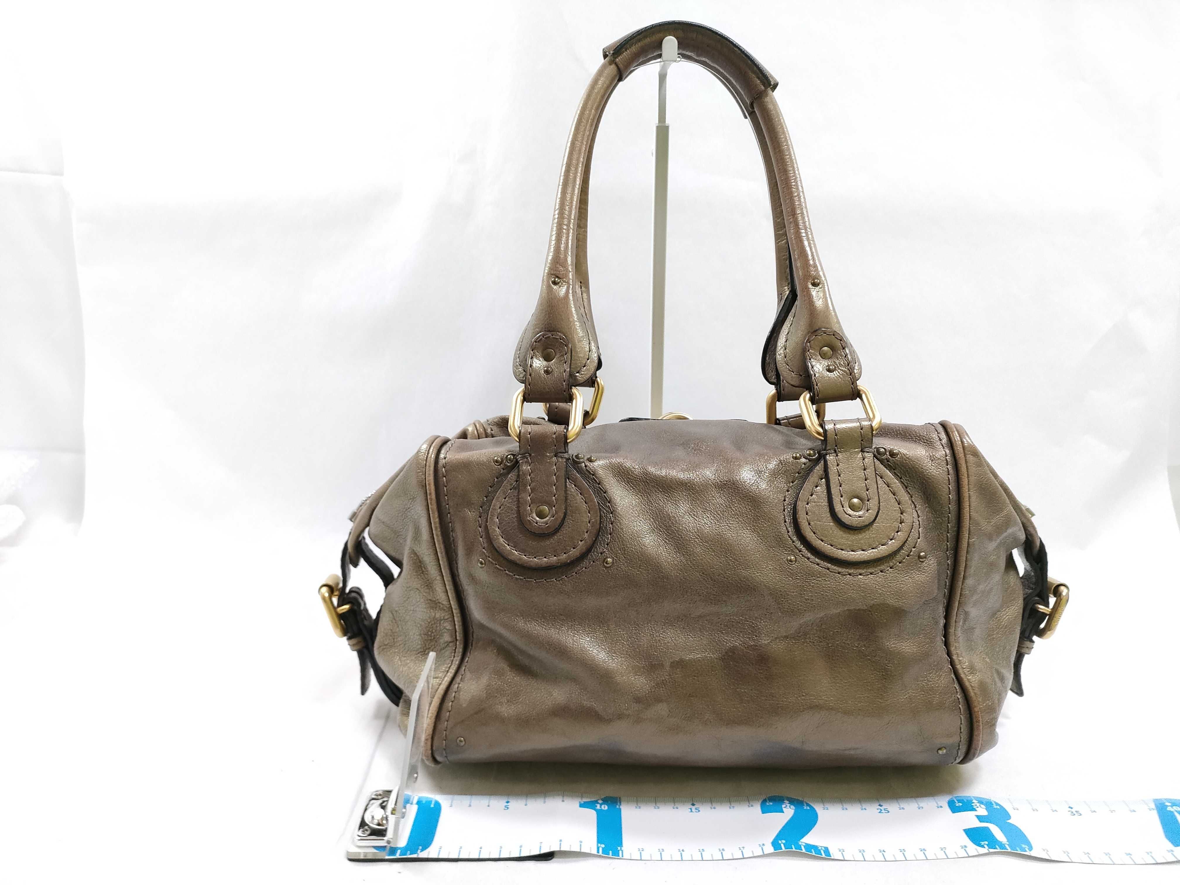 Paddington leather handbag, brown, with stains. — view 2